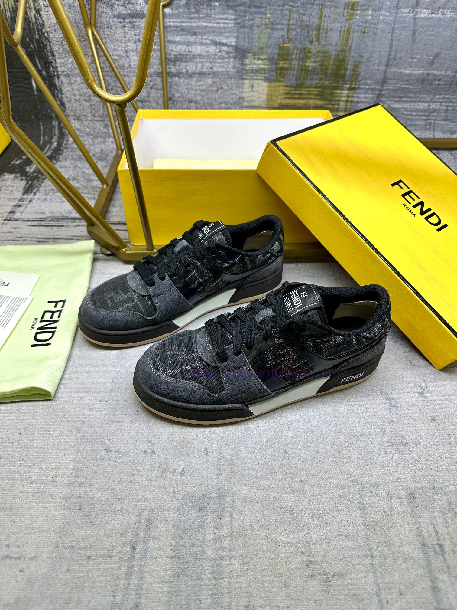 FENDI MatcHermes With The Latest Sneakers Embellished With Gray And Black Jacquard FF Fabric Ma vy6ps36p - Image 3