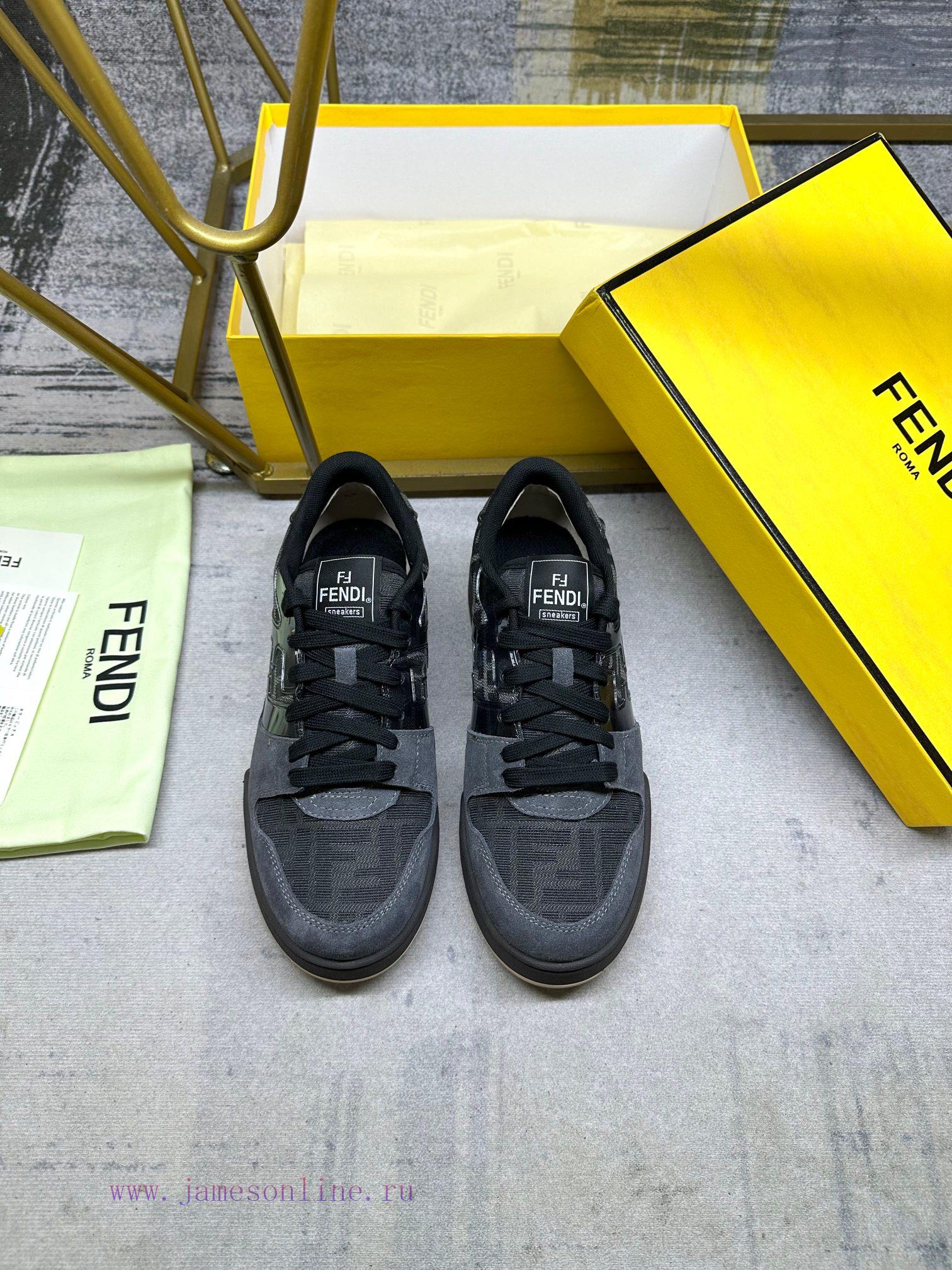 FENDI MatcHermes With The Latest Sneakers Embellished With Gray And Black Jacquard FF Fabric Ma vy6ps36p - Image 4