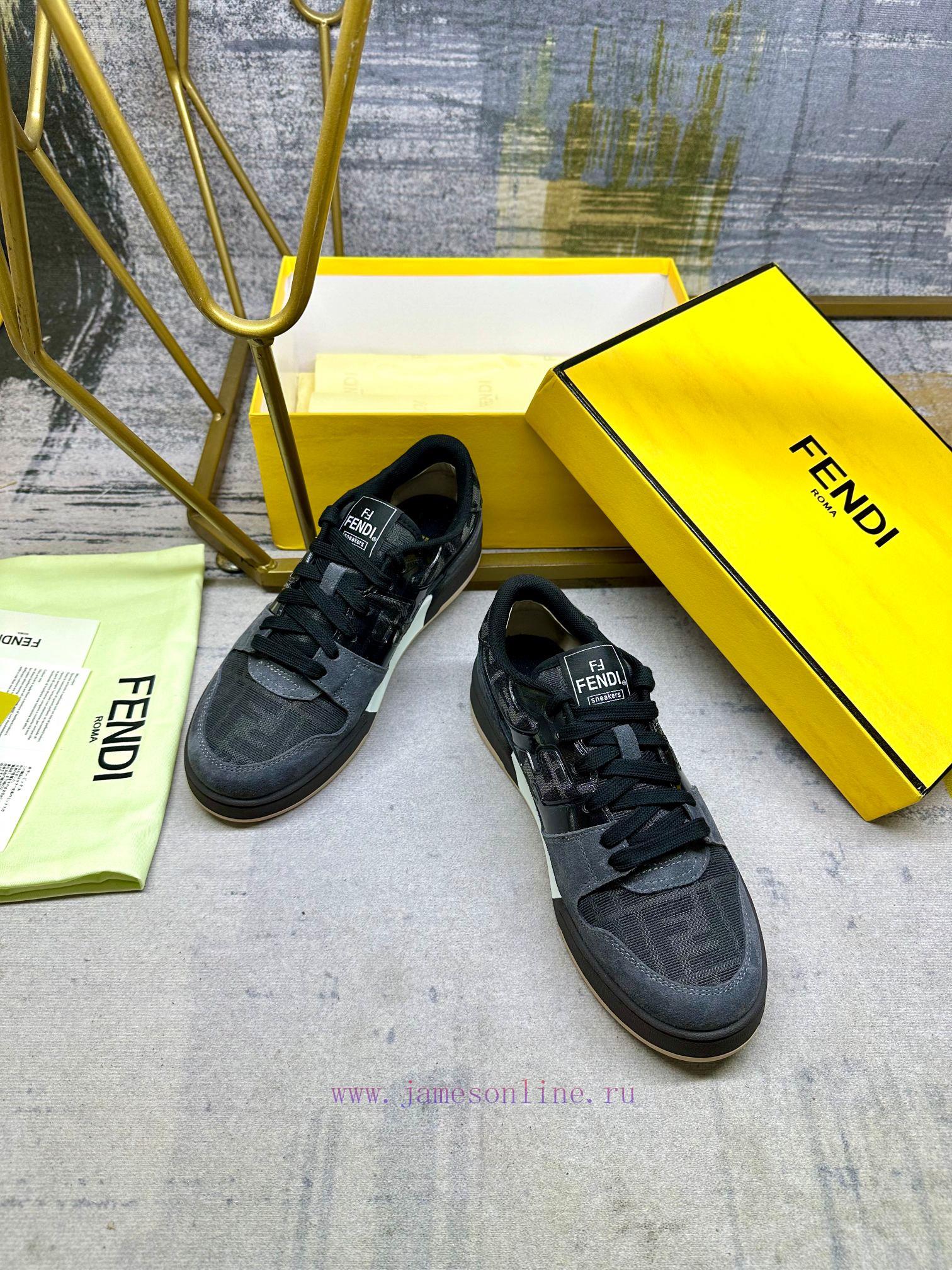 FENDI MatcHermes With The Latest Sneakers Embellished With Gray And Black Jacquard FF Fabric Ma vy6ps36p - Image 5