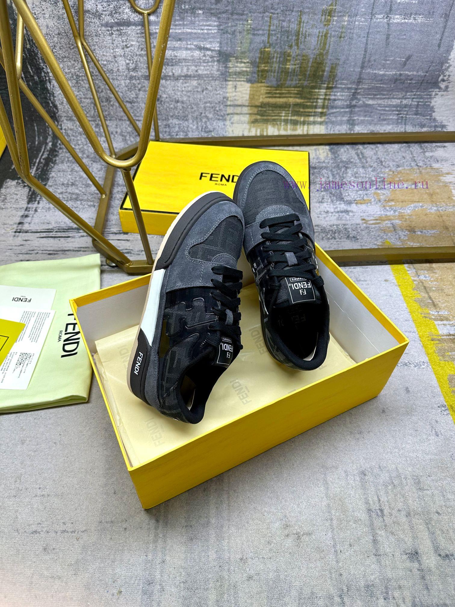 FENDI MatcHermes With The Latest Sneakers Embellished With Gray And Black Jacquard FF Fabric Ma vy6ps36p - Image 7