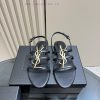 Saint Laurent YSL Popular High-heeled Sandals With Metal Logo Top Quality Imported Cowhide/leat o3rfh5ga