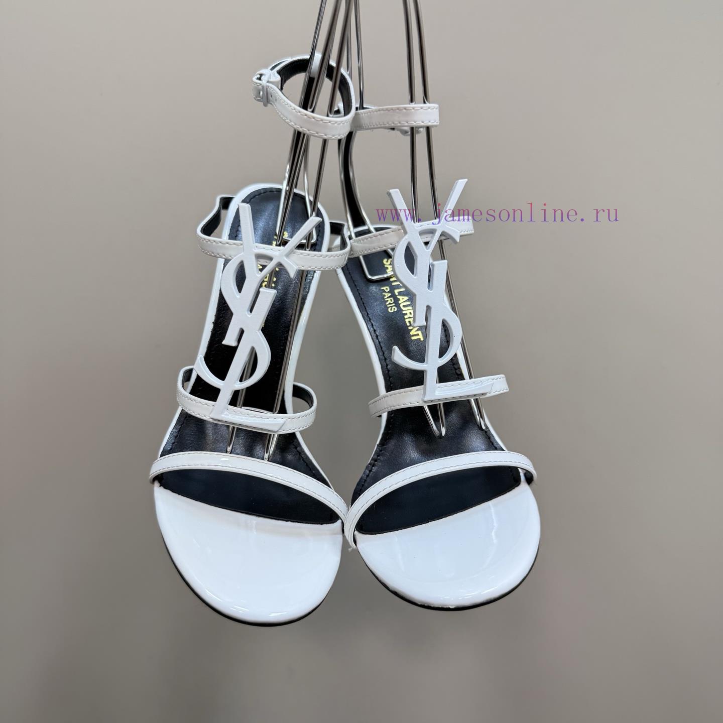 Saint Laurent YSL Popular High-heeled Sandals With Metal Logo. Top Quality Sandals Imported Cow car0mxcb - Image 9