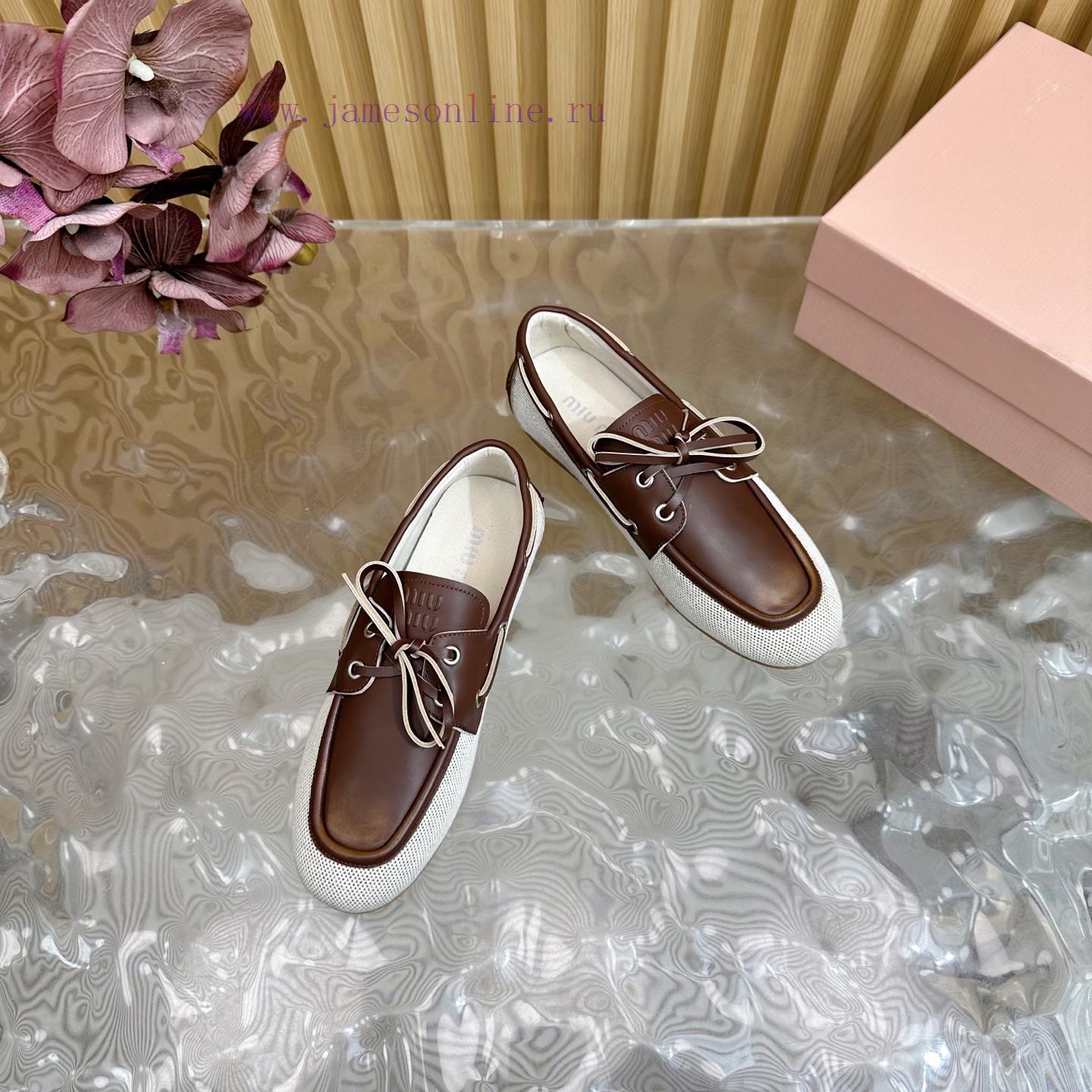 MiuMiu 2025 Brushed Lace Up Chicken Eye Flat Bean Shoes——————————Show Off New Styles Vintage Le 4nef6pq9 - Image 7
