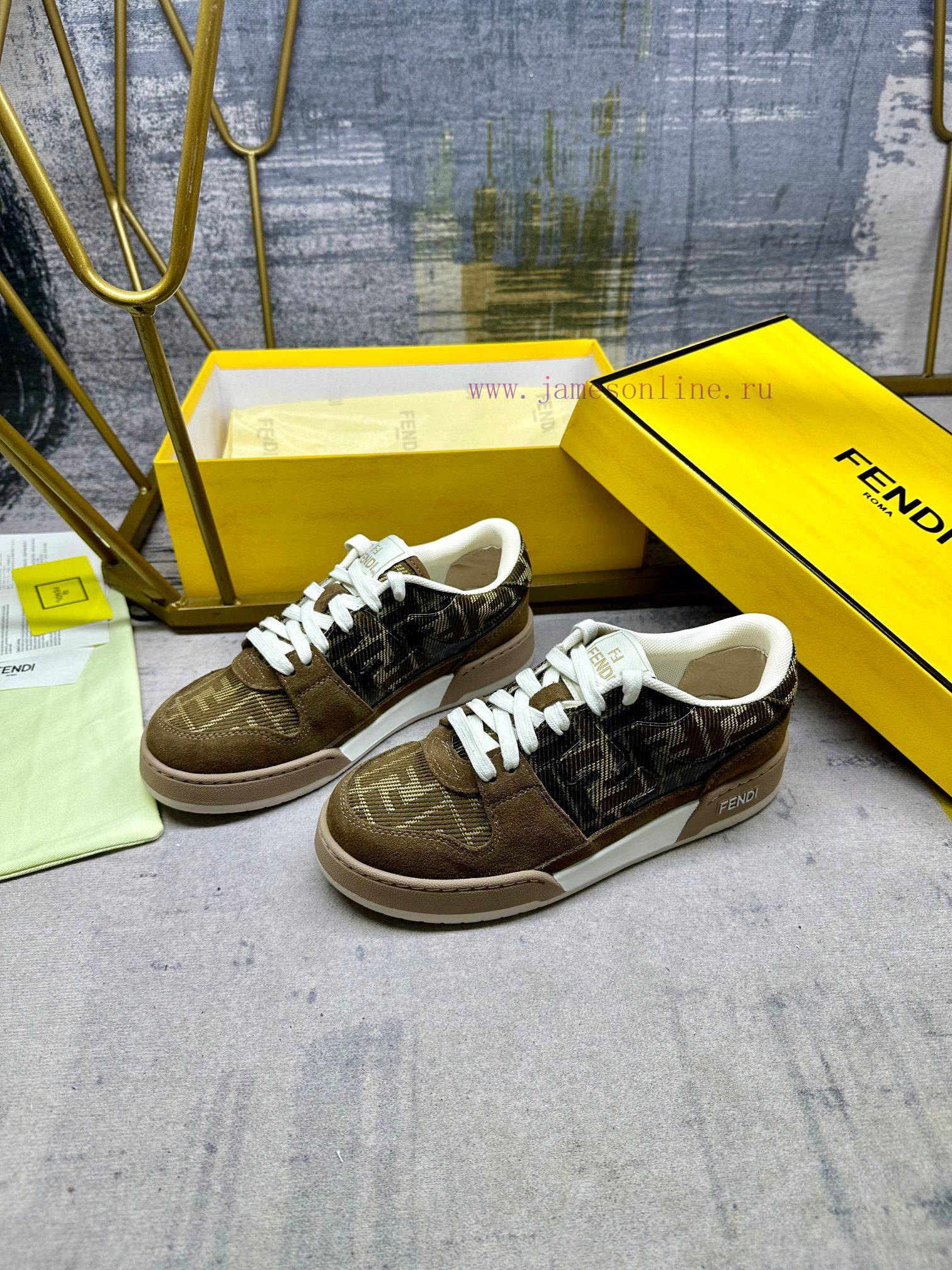FENDI MatcHermes Comes With The Latest Sports Shoes Featuring Brown FF Jacquard Fabric And Same nzbrdair - Image 3