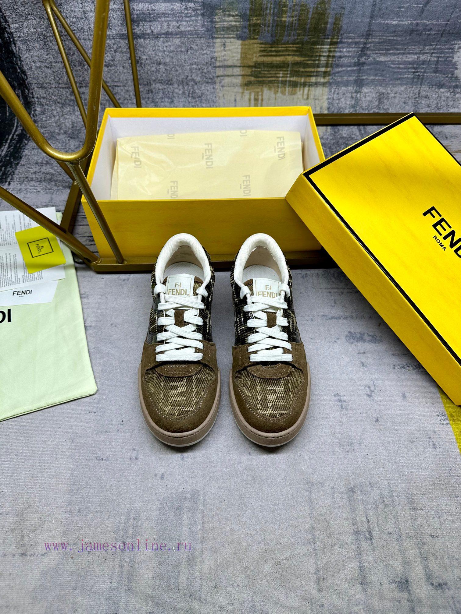 FENDI MatcHermes Comes With The Latest Sports Shoes Featuring Brown FF Jacquard Fabric And Same nzbrdair - Image 4