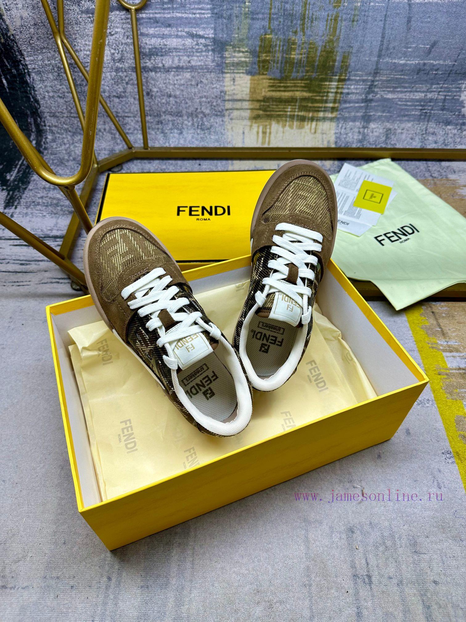 FENDI MatcHermes Comes With The Latest Sports Shoes Featuring Brown FF Jacquard Fabric And Same nzbrdair - Image 7