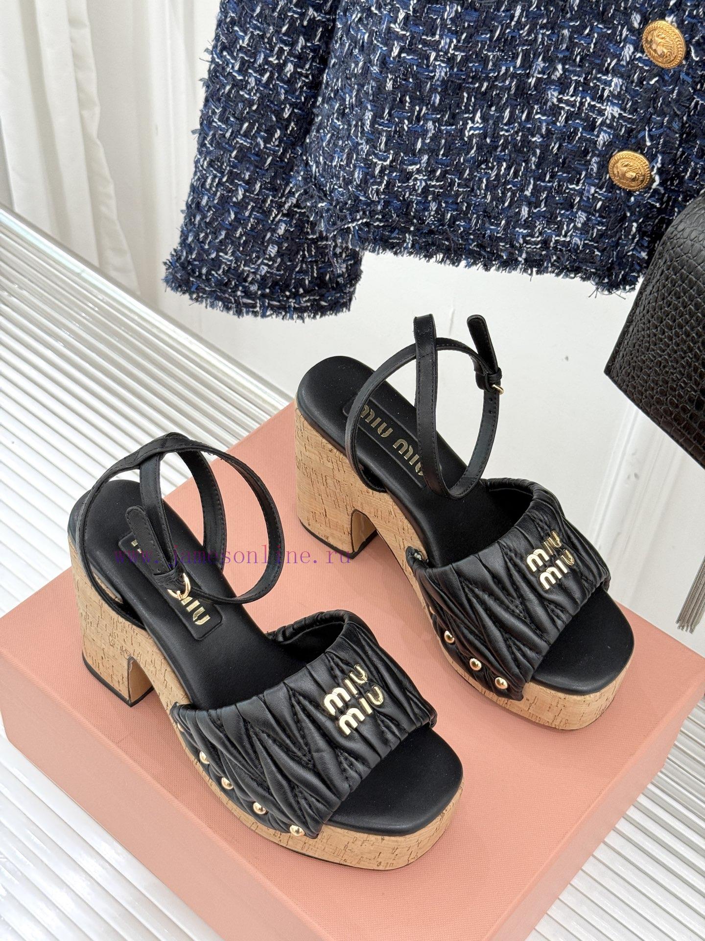 Miu Miu 25s Spring/Summer New Product FoldingWaterproof Platform High-heeled SandalsA Pair Of S vr6dw40h - Image 4