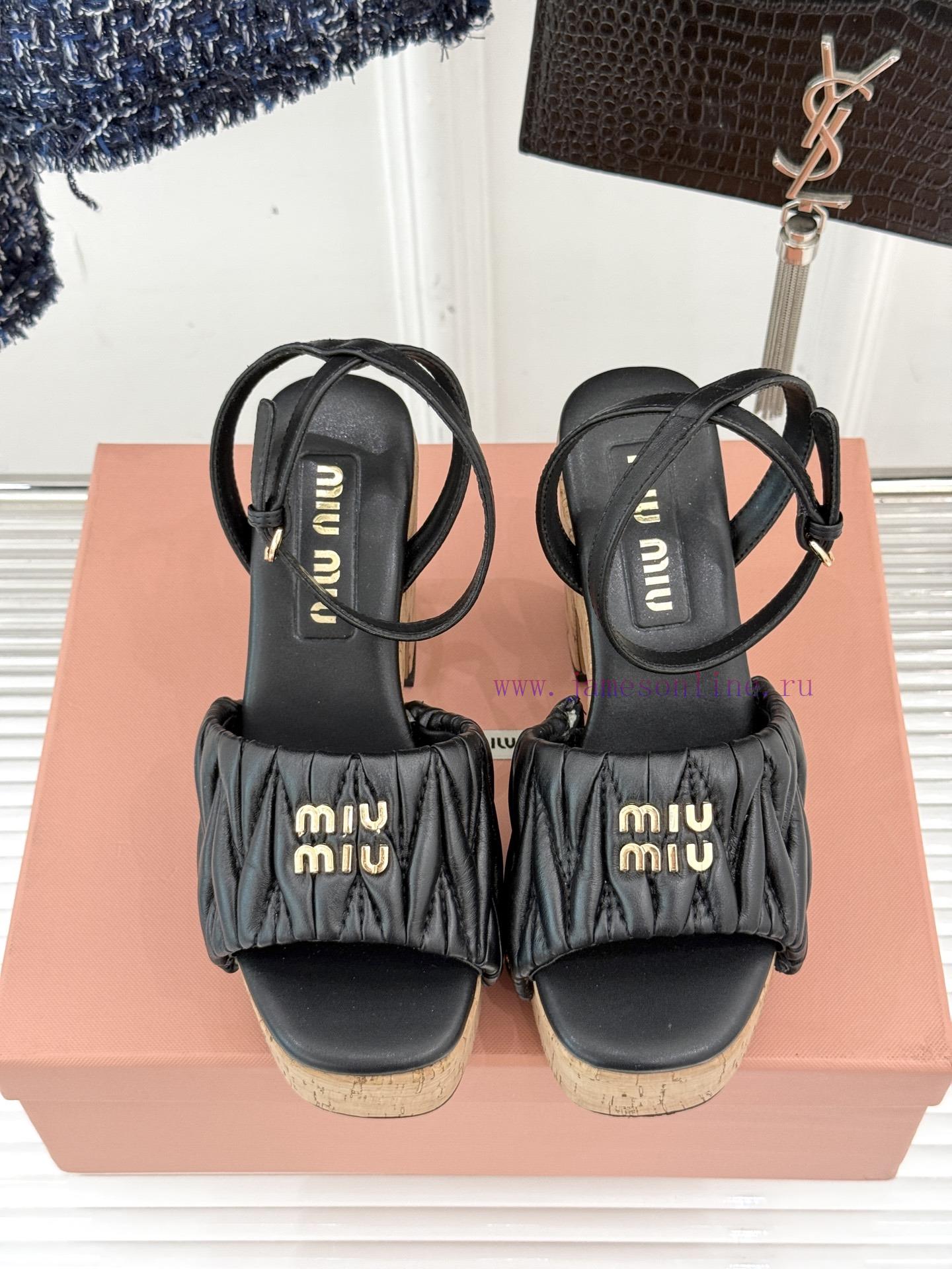 Miu Miu 25s Spring/Summer New Product FoldingWaterproof Platform High-heeled SandalsA Pair Of S vr6dw40h - Image 5