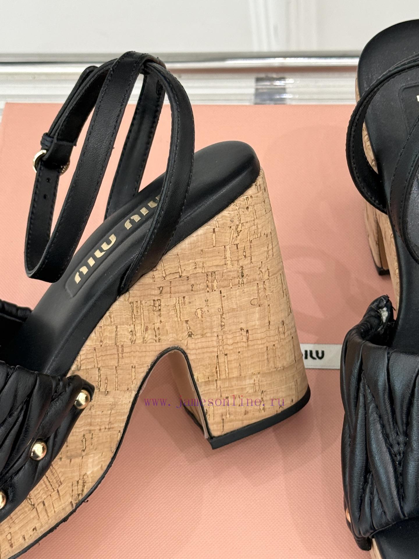 Miu Miu 25s Spring/Summer New Product FoldingWaterproof Platform High-heeled SandalsA Pair Of S vr6dw40h - Image 7