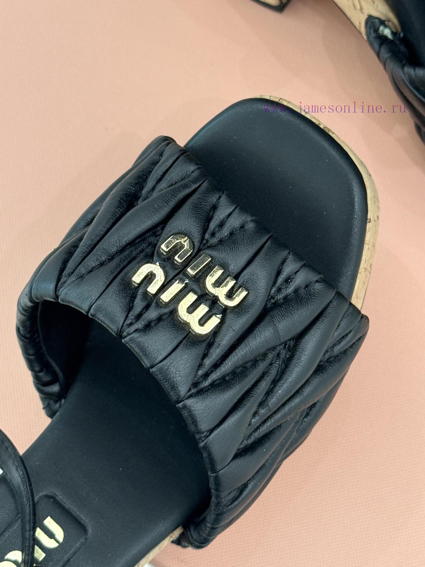 Miu Miu 25s Spring/Summer New Product FoldingWaterproof Platform High-heeled SandalsA Pair Of S vr6dw40h - Image 8
