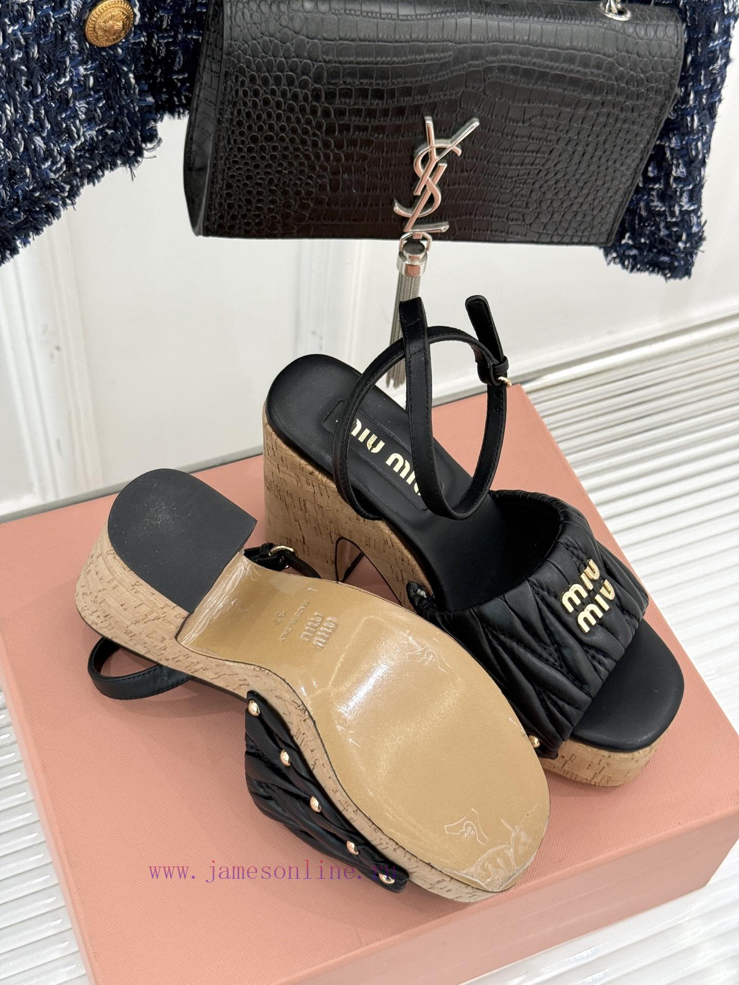Miu Miu 25s Spring/Summer New Product FoldingWaterproof Platform High-heeled SandalsA Pair Of S vr6dw40h - Image 10