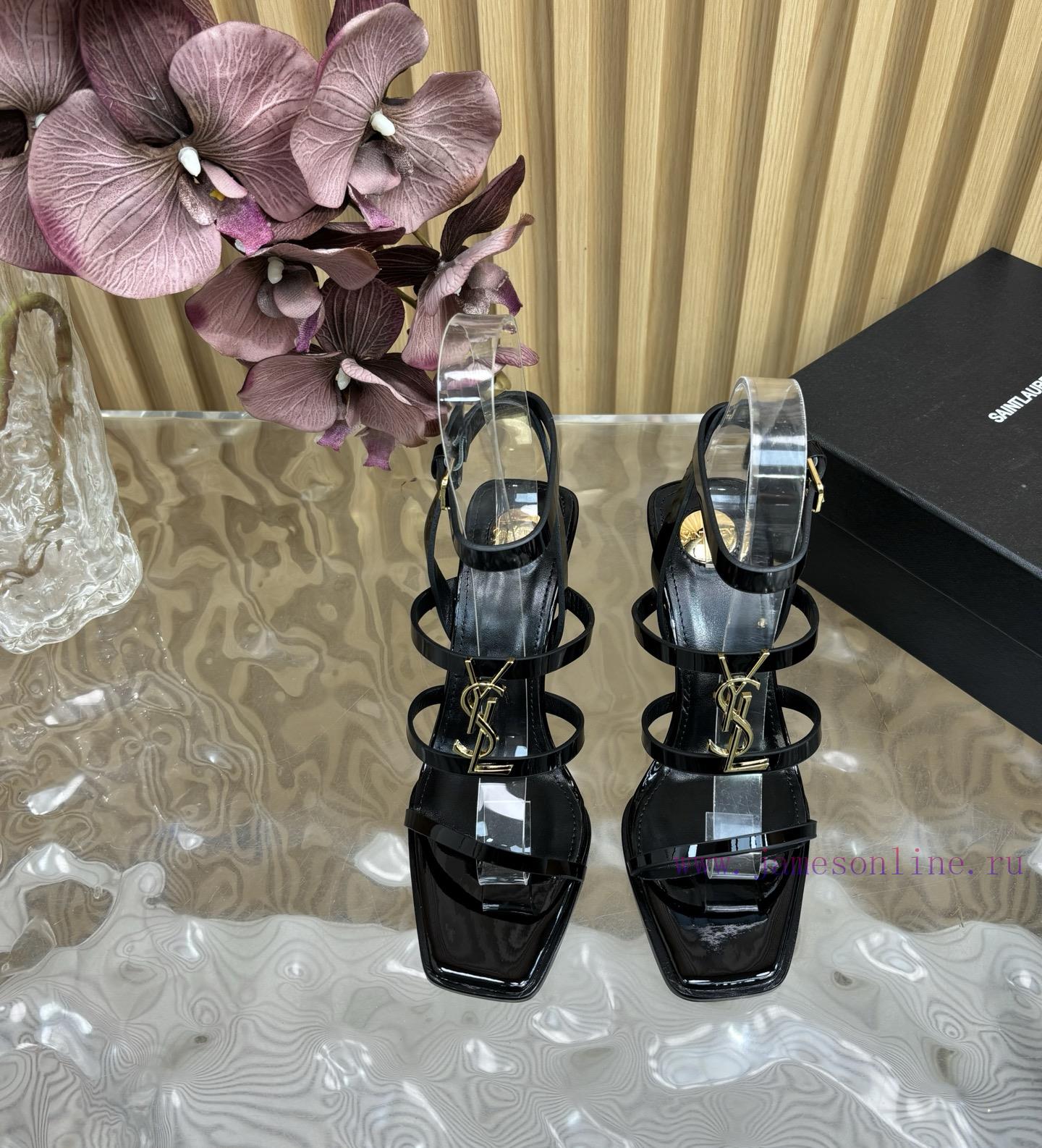 Saint Laurent/YSL Saint Laurent Poe Heel Classic Sandals Top Quality 2025 Summer New Collection 2s5fsb68