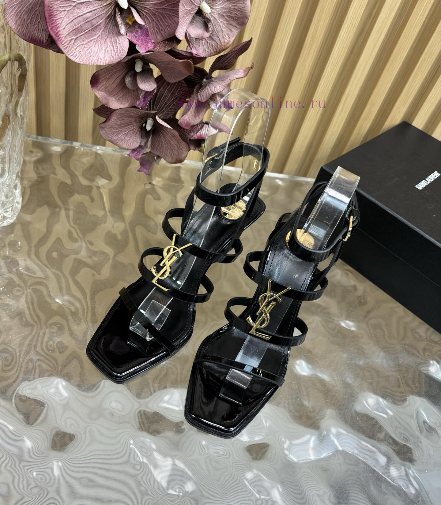 Saint Laurent/YSL Saint Laurent Poe Heel Classic Sandals Top Quality 2025 Summer New Collection 2s5fsb68 - Image 3