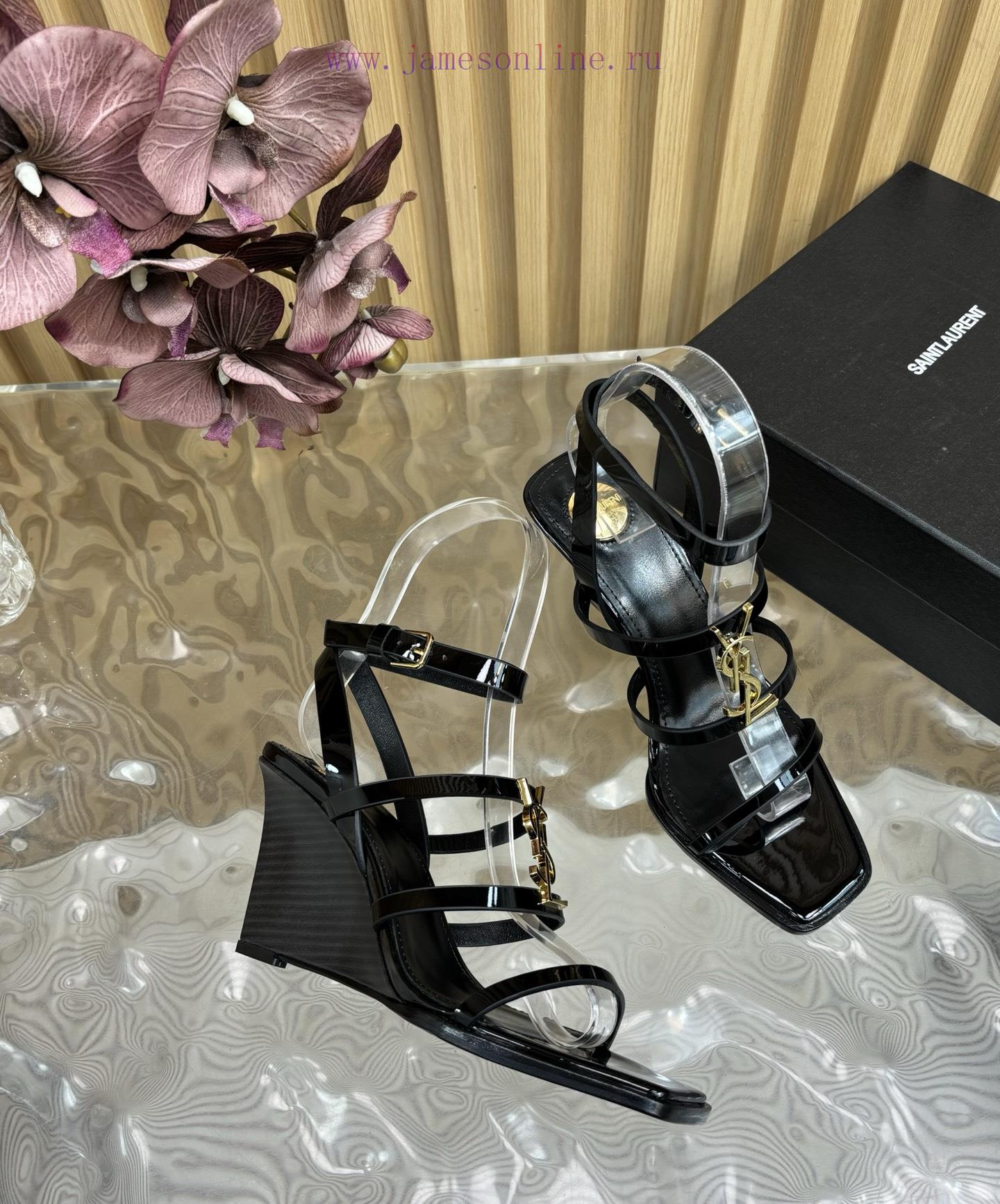 Saint Laurent/YSL Saint Laurent Poe Heel Classic Sandals Top Quality 2025 Summer New Collection 2s5fsb68 - Image 4
