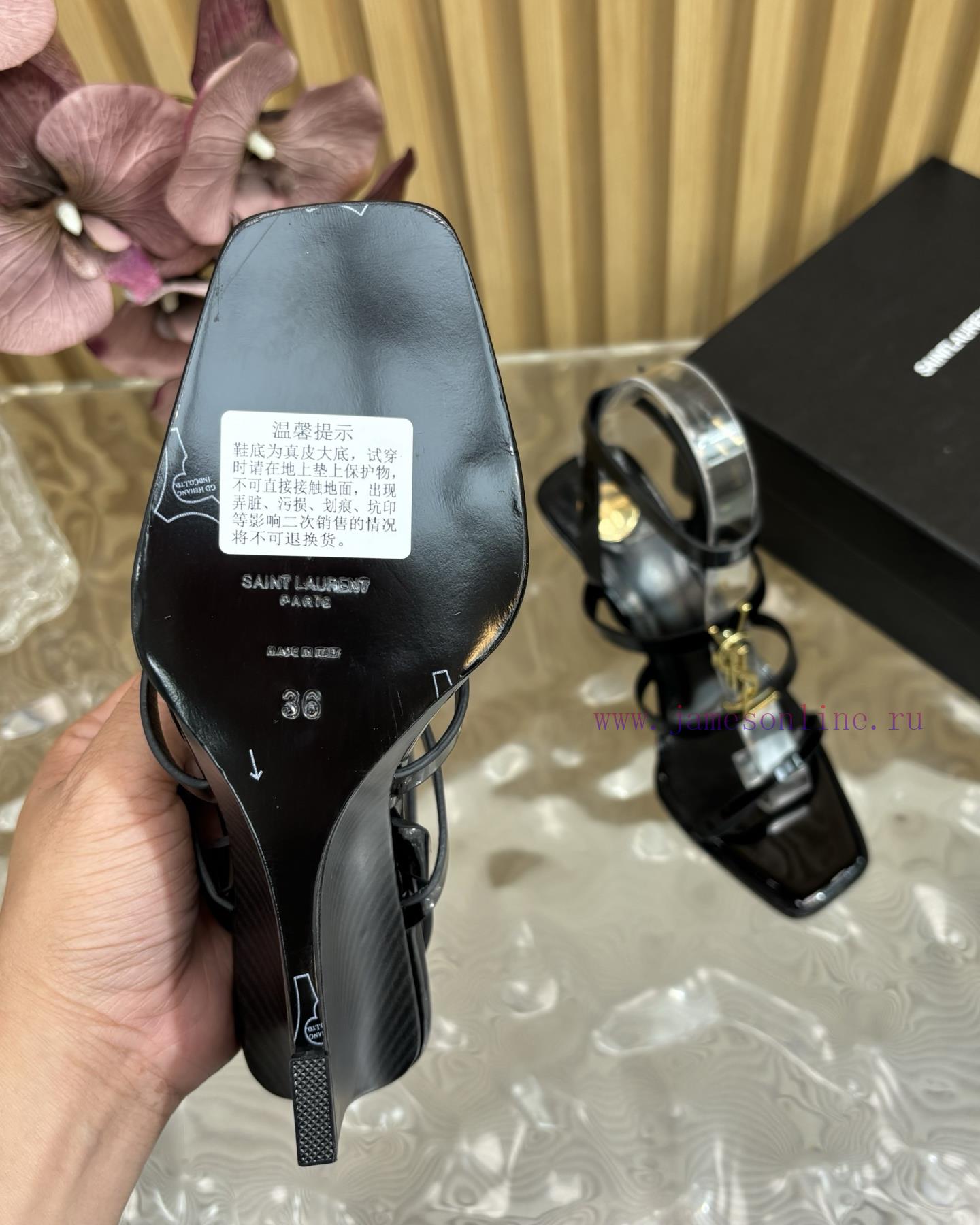 Saint Laurent/YSL Saint Laurent Poe Heel Classic Sandals Top Quality 2025 Summer New Collection 2s5fsb68 - Image 6