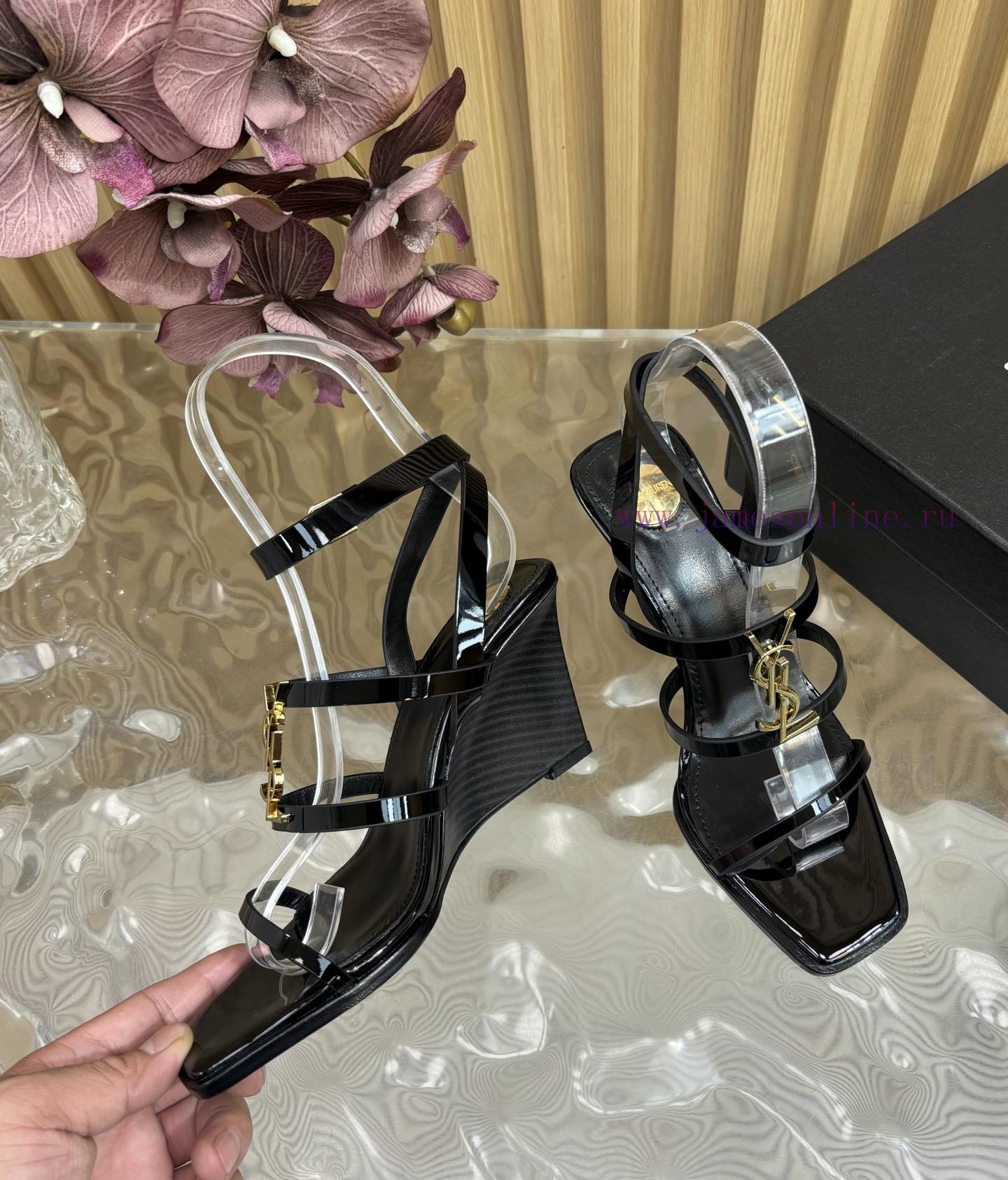 Saint Laurent/YSL Saint Laurent Poe Heel Classic Sandals Top Quality 2025 Summer New Collection 2s5fsb68 - Image 7