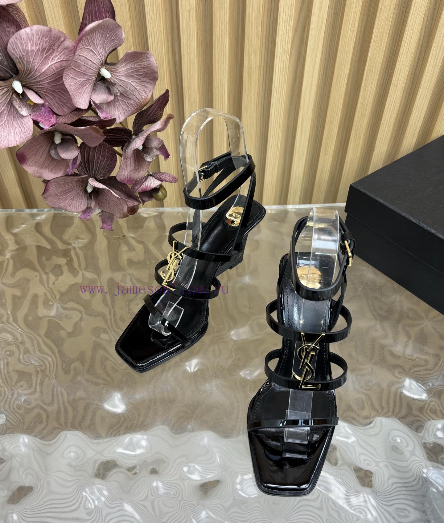 Saint Laurent/YSL Saint Laurent Poe Heel Classic Sandals Top Quality 2025 Summer New Collection 2s5fsb68 - Image 8