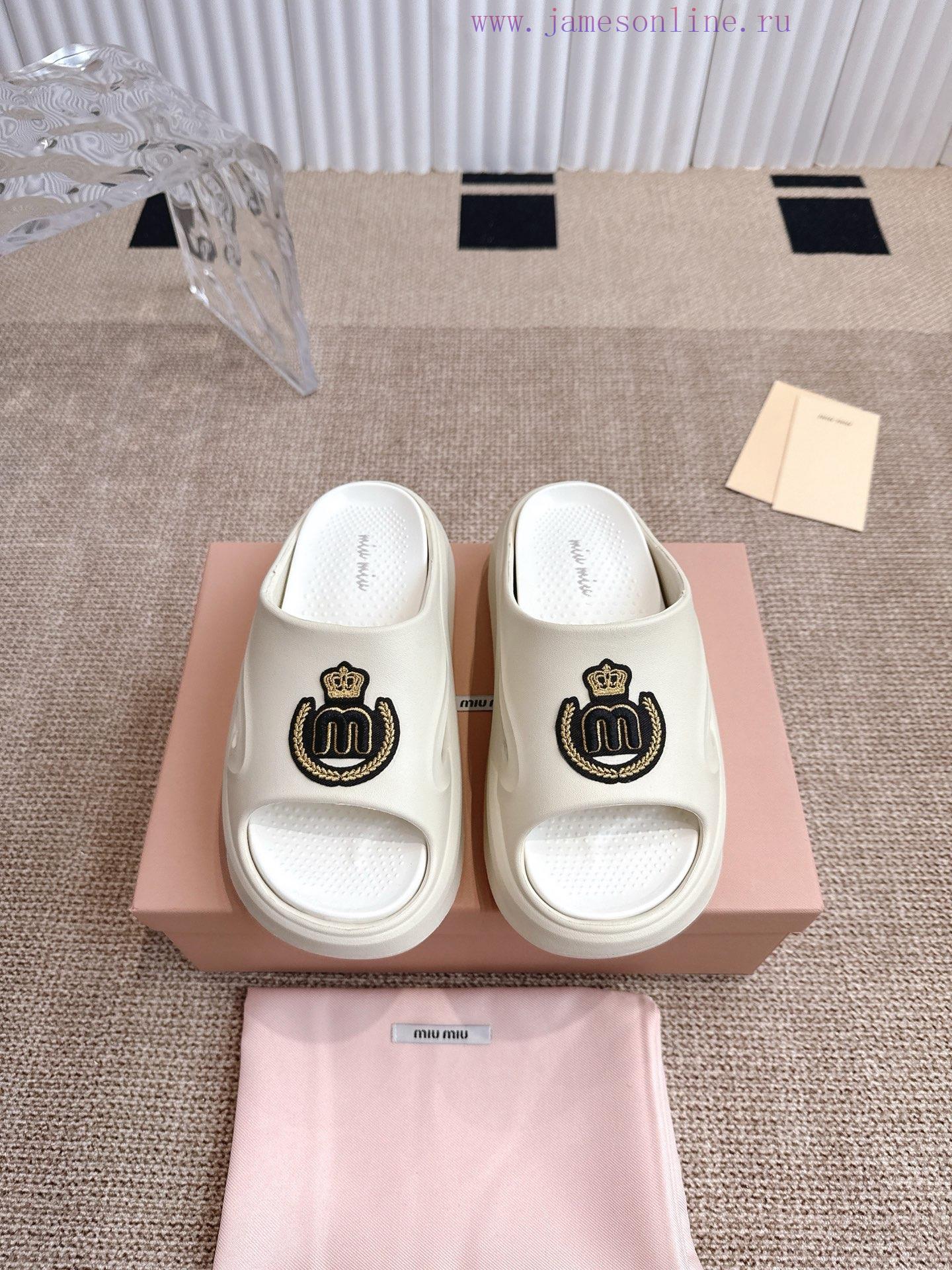 MiuMiu Thick Soled Slippers Summer 2025 New Edition Net Infrared Wear Sports Beach Anti Slip Tr pav9pb66 - Image 2