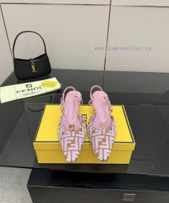 𝙁𝙀𝙉𝘿𝙄 New Fendi FFold Square Head Snell Dew Heel SandalsSquare Toe Open Heel Shoes With Origina i7ncllul