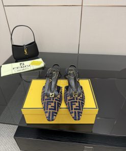 𝙁𝙀𝙉𝘿𝙄 New Fendi FFold Square Head Snell Dew Heel SandalsSquare Toe Open Heel Shoes With Origina r7o7qvtv