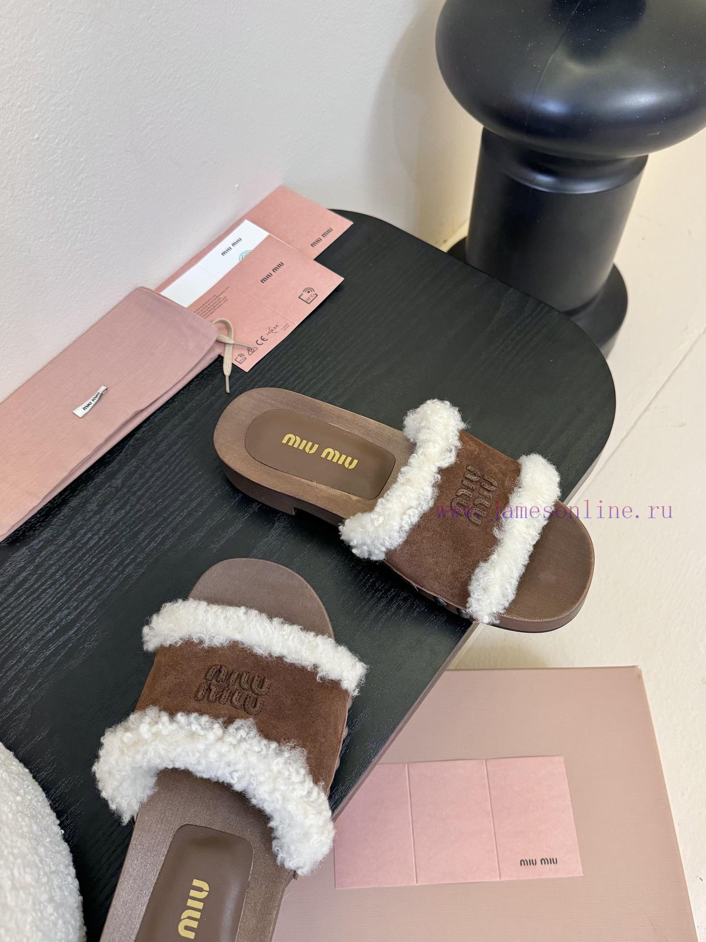 Miumiu Cotton Shoes Sandals 2025 Autumn And Winter New Shoes MiuMiuMiu Fashion Show Appropriate oywrgm2y - Image 5