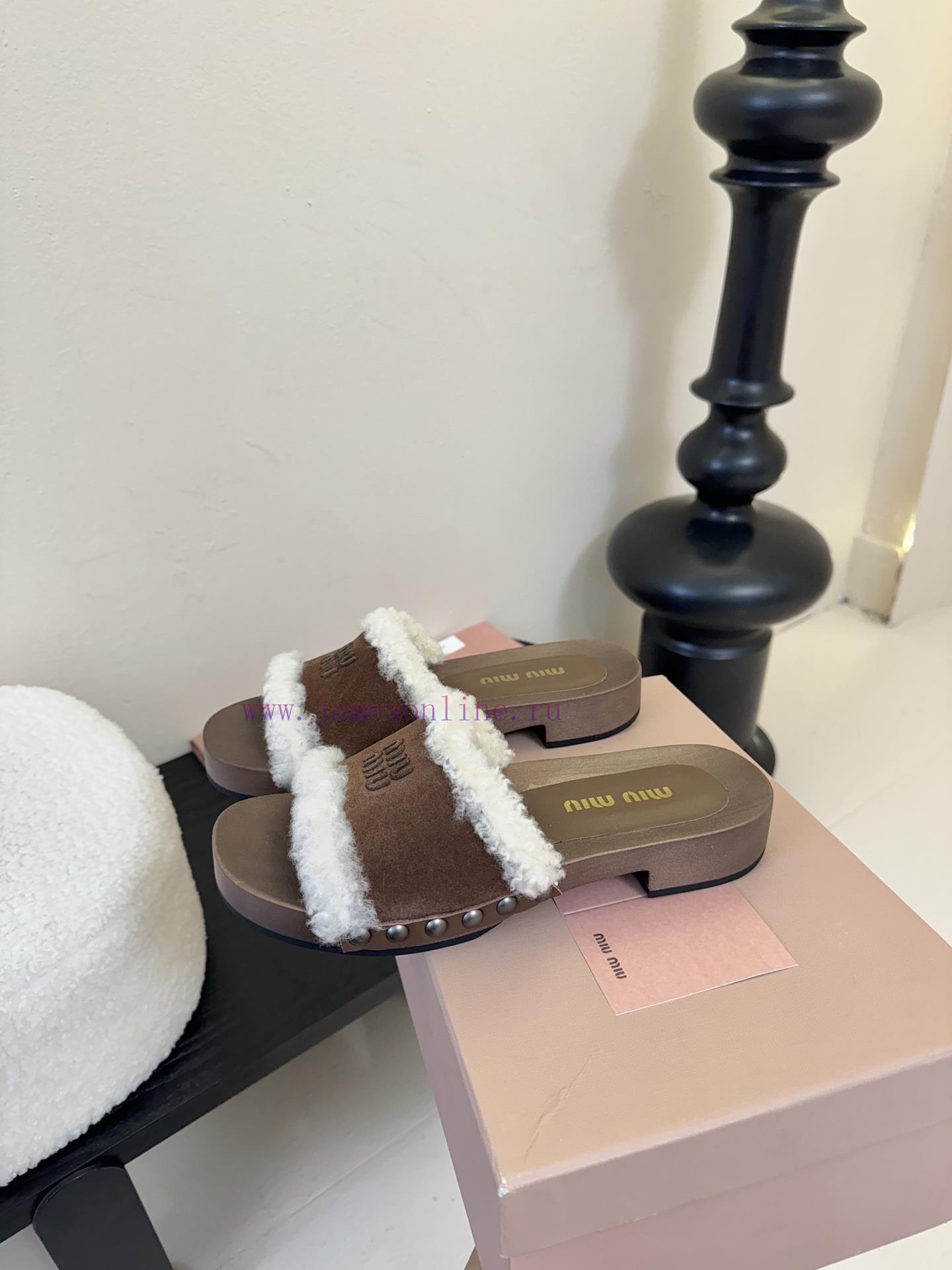 Miumiu Cotton Shoes Sandals 2025 Autumn And Winter New Shoes MiuMiuMiu Fashion Show Appropriate oywrgm2y - Image 6