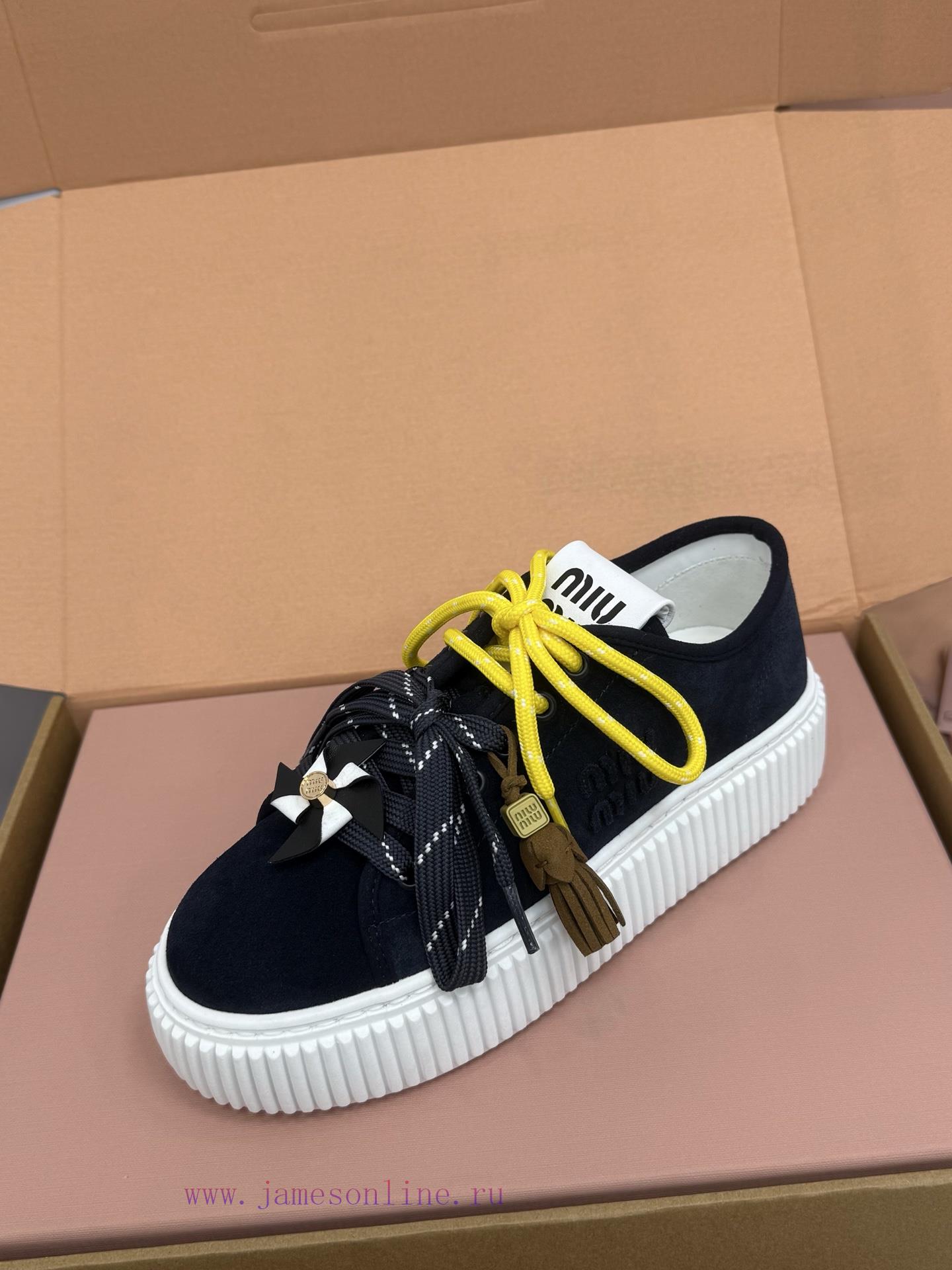 Top Qualitymiumiu Fw25 New Arrival~𝐌𝐢𝐮𝐌𝐢𝐮 | | 𝟐𝟎𝟐𝟓 Autumn And Winter New Thick Soled Sports Sho hkjw7jti - Image 4