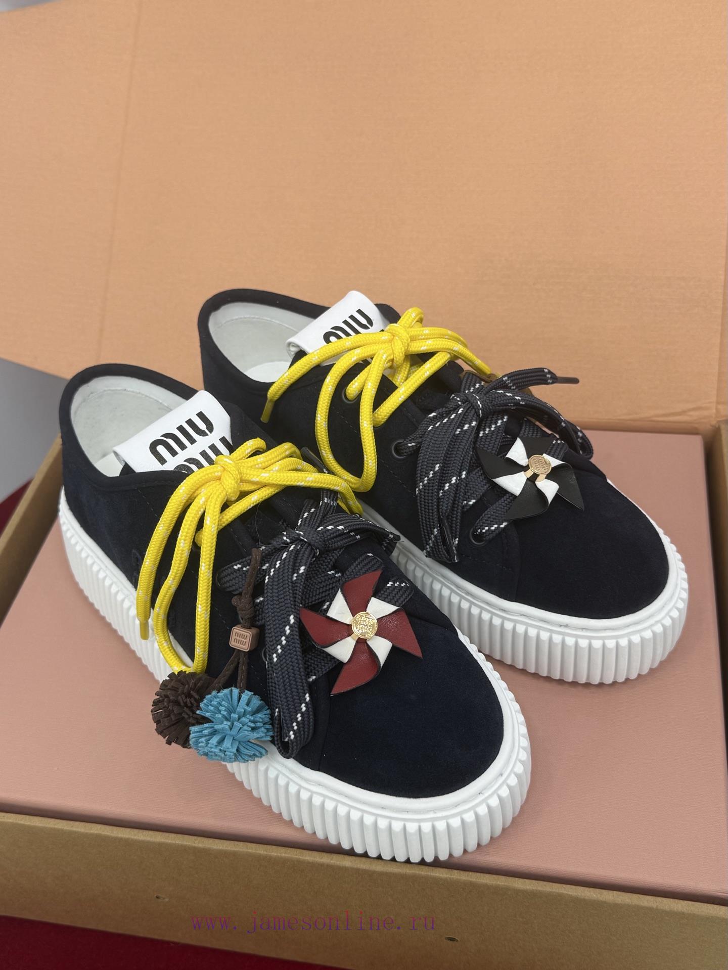 Top Qualitymiumiu Fw25 New Arrival~𝐌𝐢𝐮𝐌𝐢𝐮 | | 𝟐𝟎𝟐𝟓 Autumn And Winter New Thick Soled Sports Sho hkjw7jti - Image 5