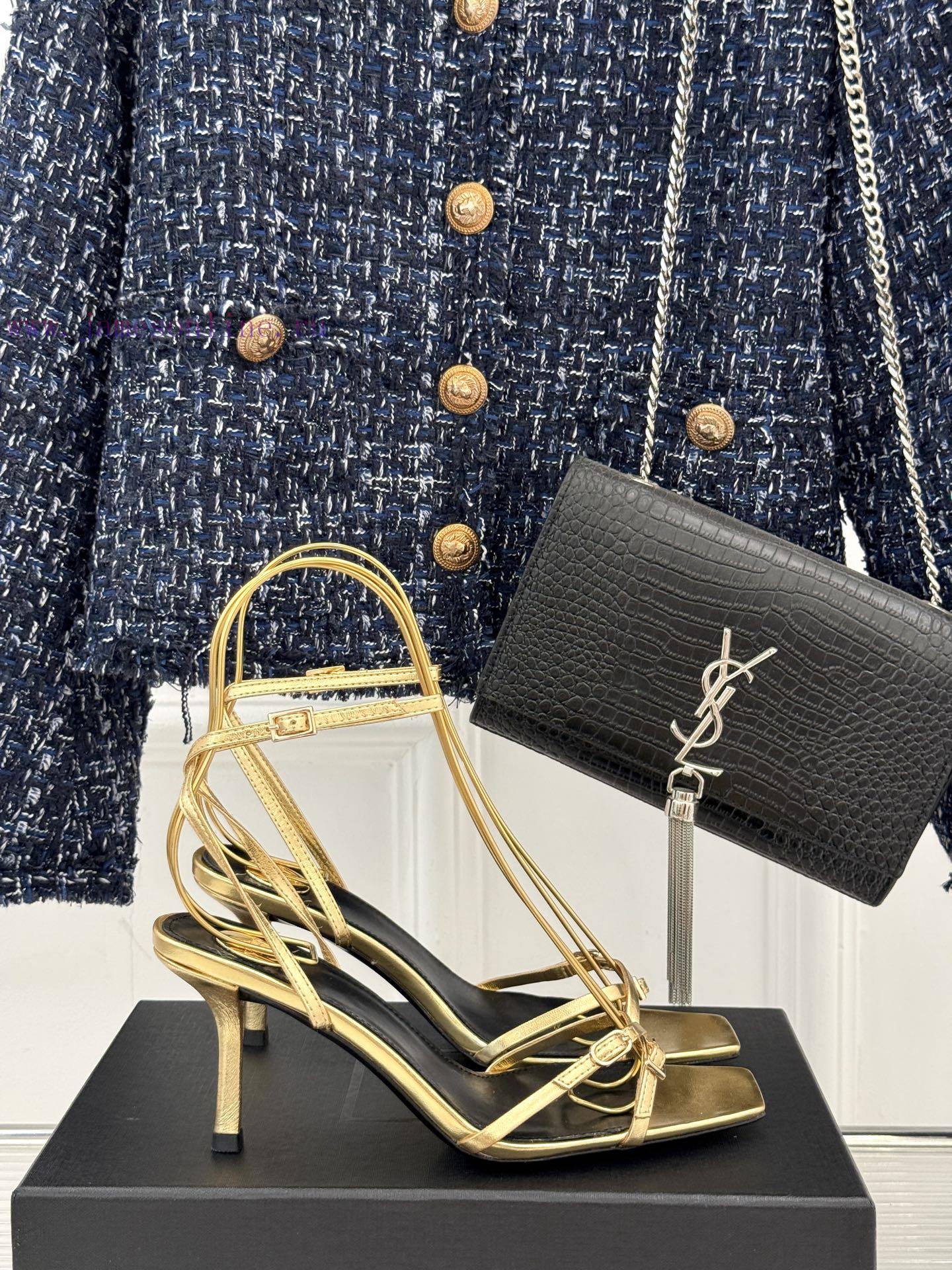 Saint Laurent YSL Saint Laurent 25ssCross Strap High-heeled SandalsThe Design Of These Sandals bbfm0y9y