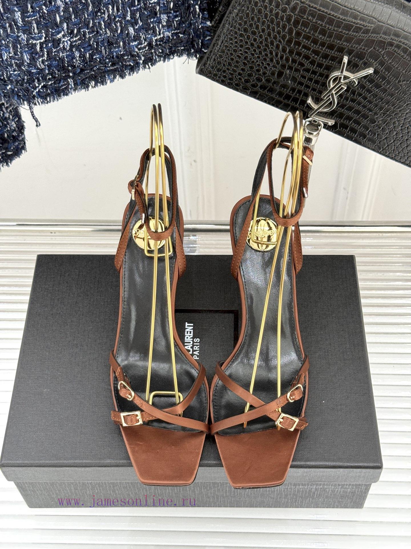 Saint Laurent YSL Saint Laurent 25ssCross Strap High-heeled SandalsThe Design Of These Sandals uh0ezdhs - Image 5