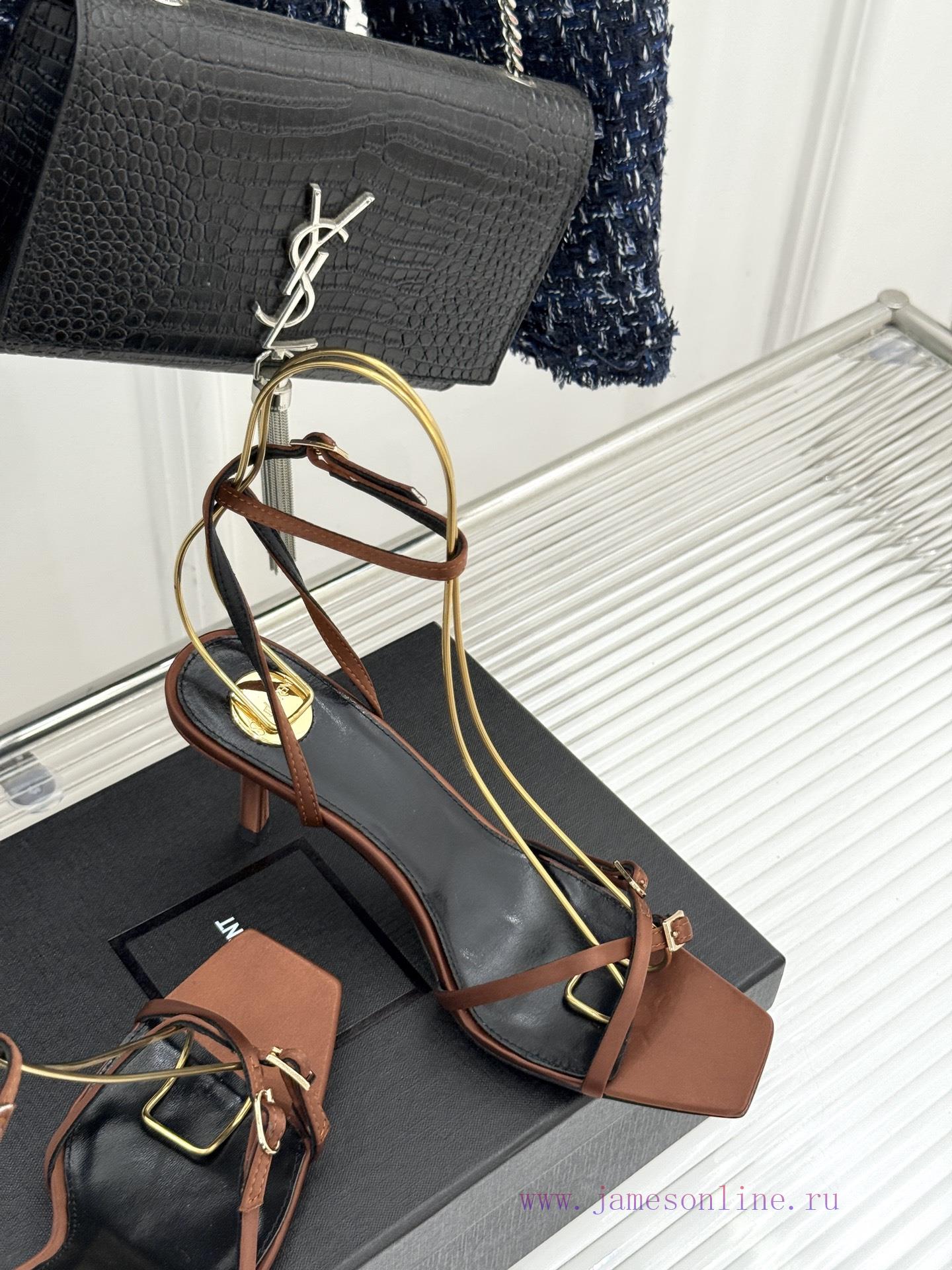 Saint Laurent YSL Saint Laurent 25ssCross Strap High-heeled SandalsThe Design Of These Sandals uh0ezdhs - Image 6