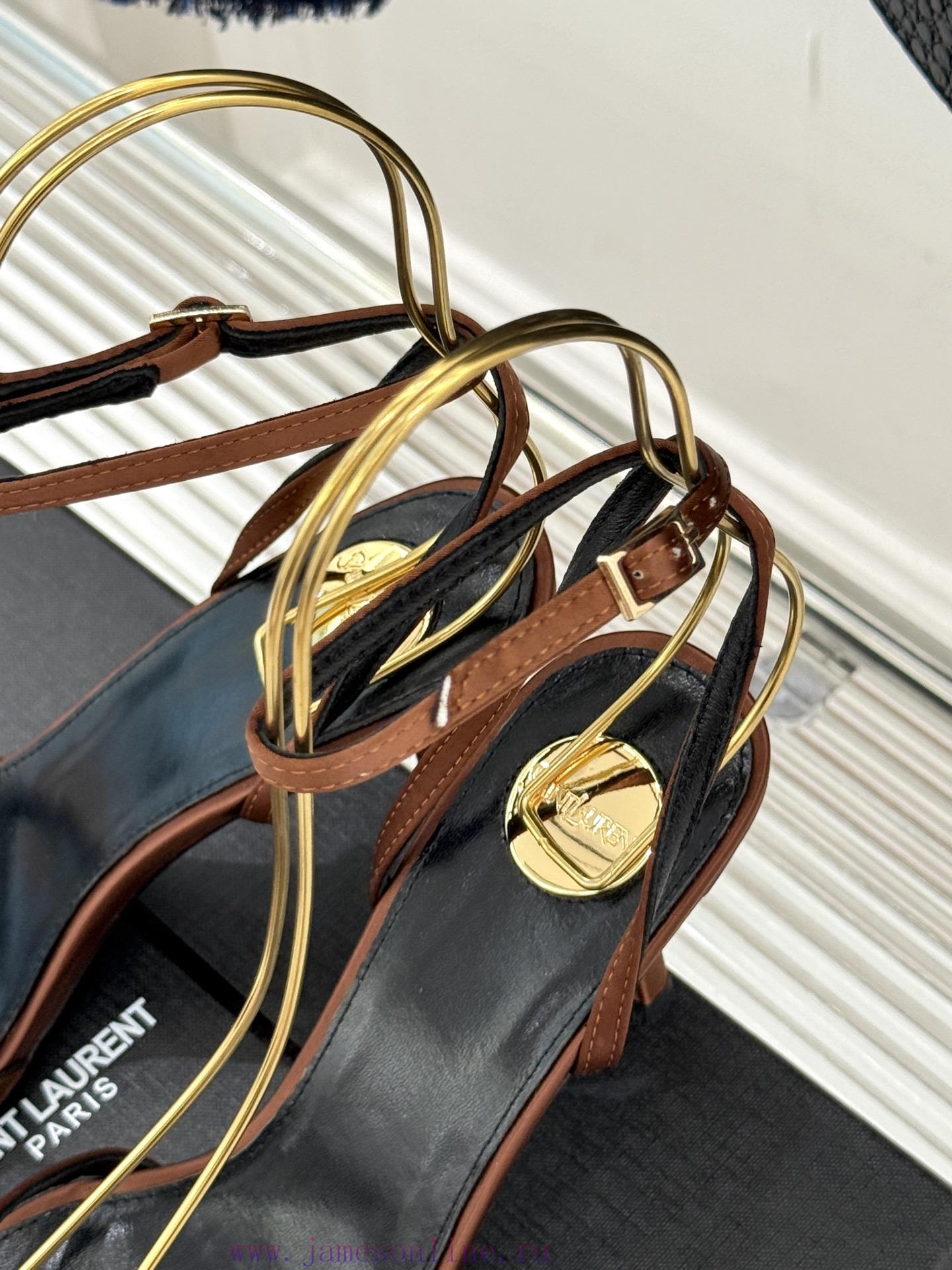 Saint Laurent YSL Saint Laurent 25ssCross Strap High-heeled SandalsThe Design Of These Sandals uh0ezdhs - Image 9