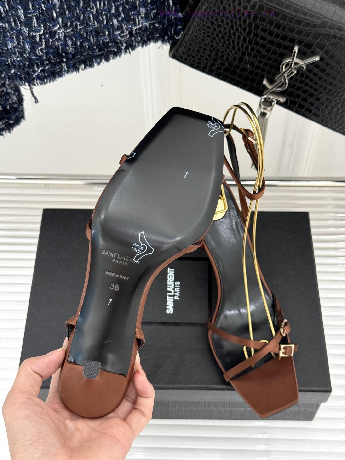 Saint Laurent YSL Saint Laurent 25ssCross Strap High-heeled SandalsThe Design Of These Sandals uh0ezdhs - Image 10