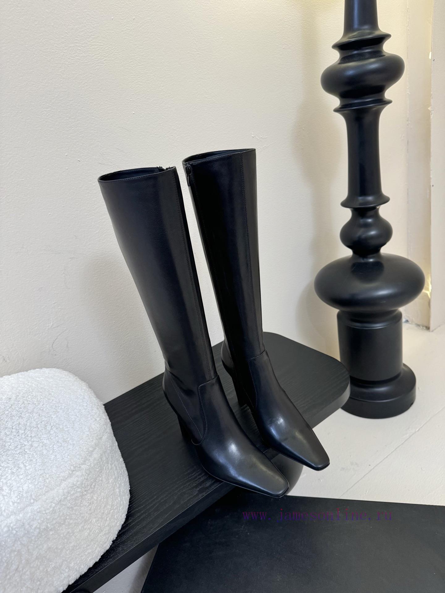 Saint Laurent 25ss Autumn/Winter New Style Side Zipper High Heel BootsThe Entire Shoe Is Very S k8chf3ur - Image 2