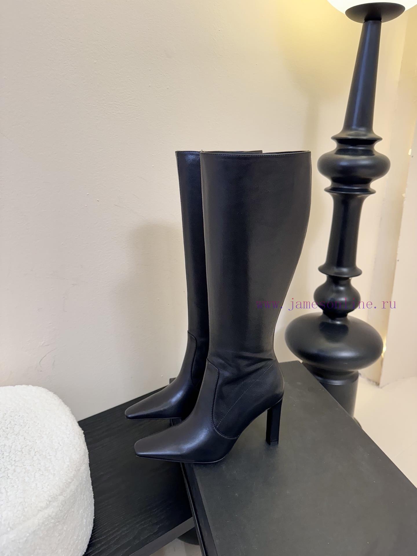 Saint Laurent 25ss Autumn/Winter New Style Side Zipper High Heel BootsThe Entire Shoe Is Very S k8chf3ur - Image 6
