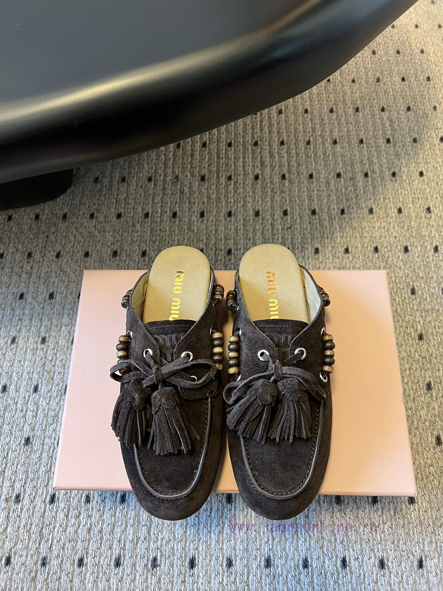 Top QualityMiu Miu 25FW Deck Shoes Suede Boat ShoesMiuMiu Miu's New Deck Shoes Also Have A Grea fs7h302j