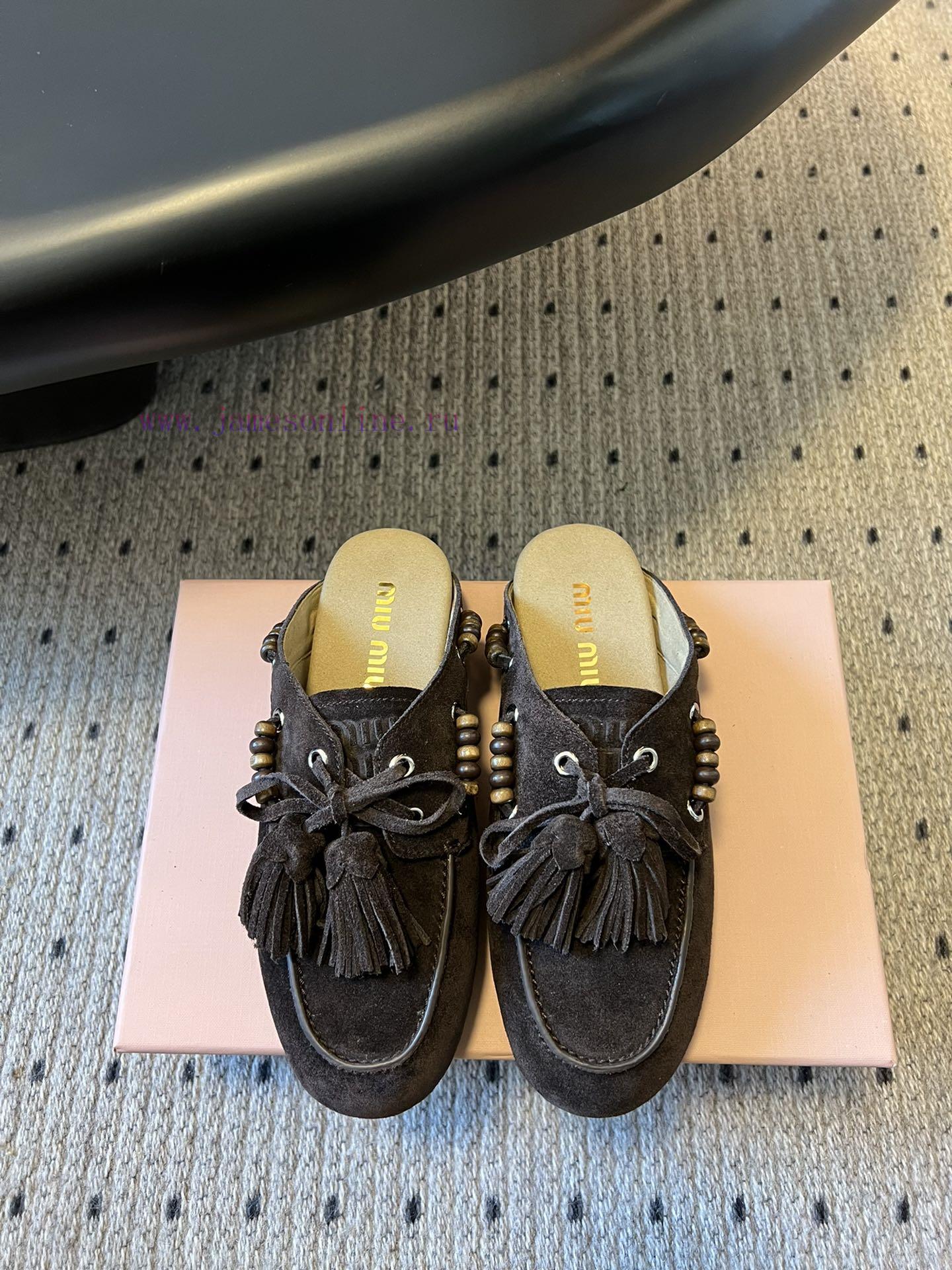 Top QualityMiu Miu 25FW Deck Shoes Suede Boat ShoesMiuMiu Miu's New Deck Shoes Also Have A Grea fs7h302j - Image 2
