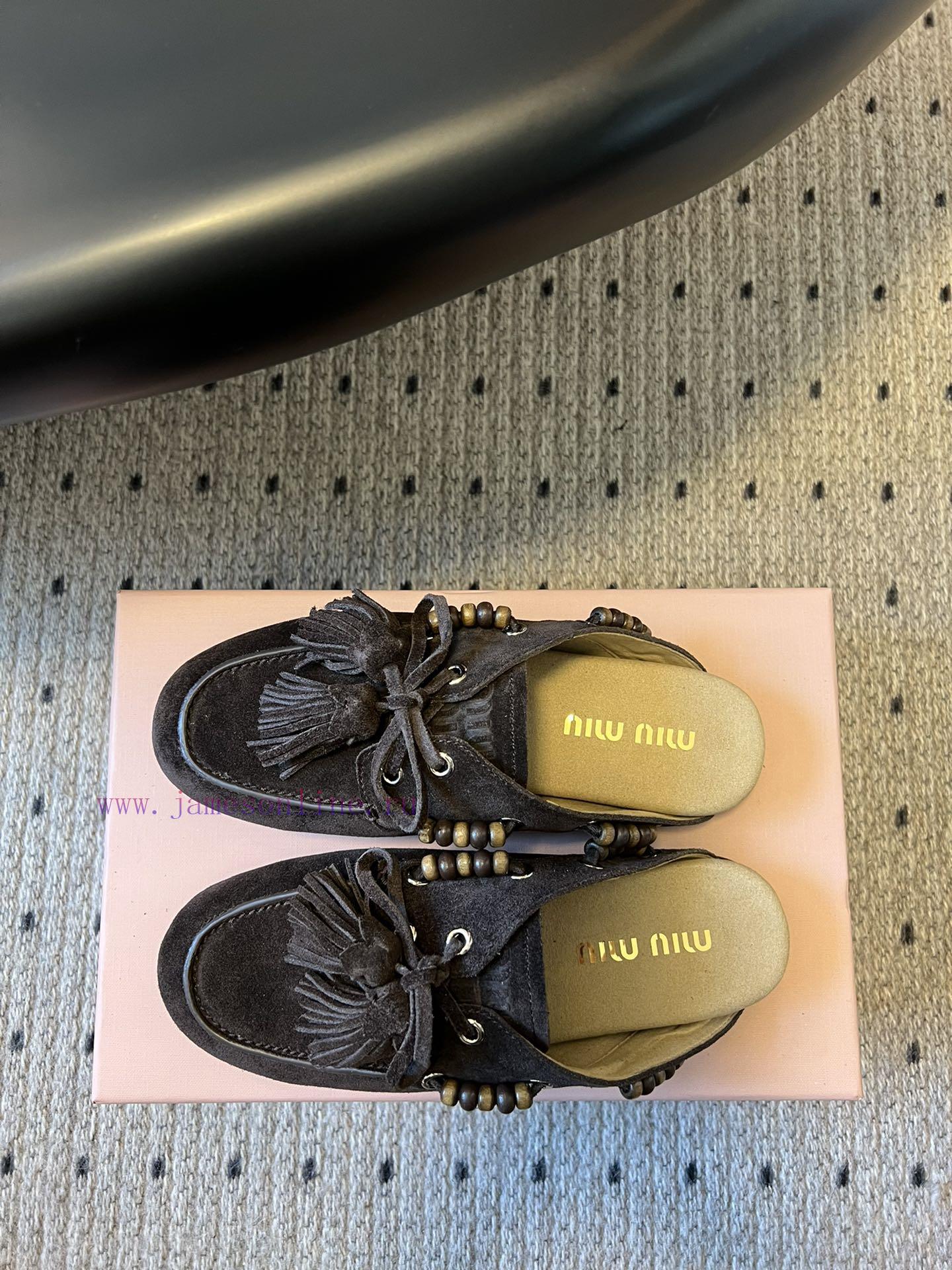 Top QualityMiu Miu 25FW Deck Shoes Suede Boat ShoesMiuMiu Miu's New Deck Shoes Also Have A Grea fs7h302j - Image 4