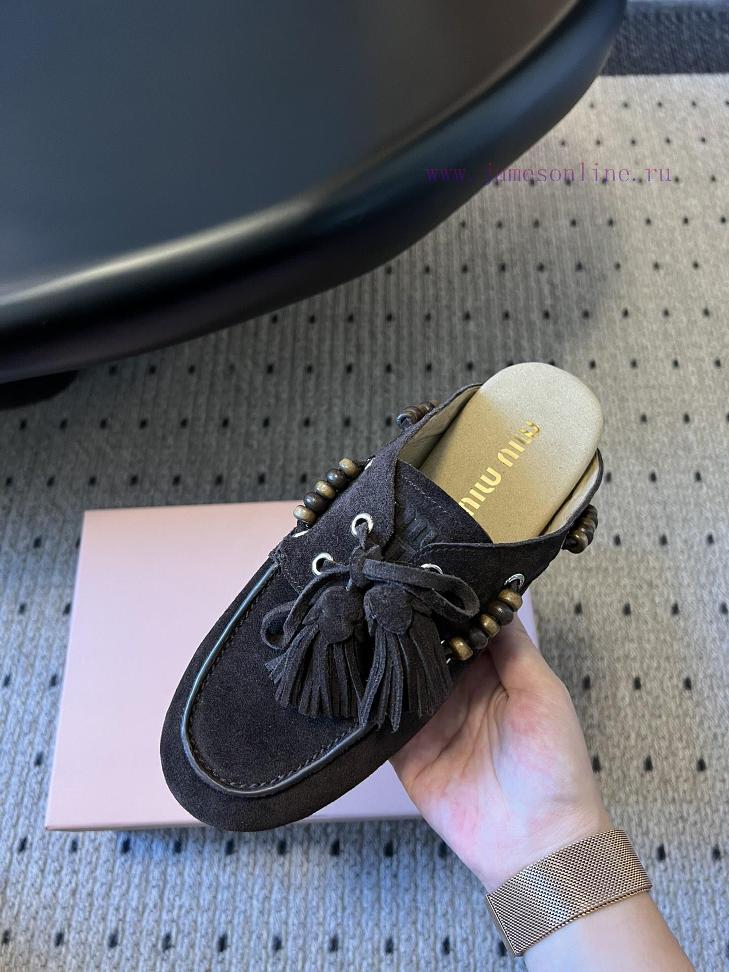 Top QualityMiu Miu 25FW Deck Shoes Suede Boat ShoesMiuMiu Miu's New Deck Shoes Also Have A Grea fs7h302j - Image 5