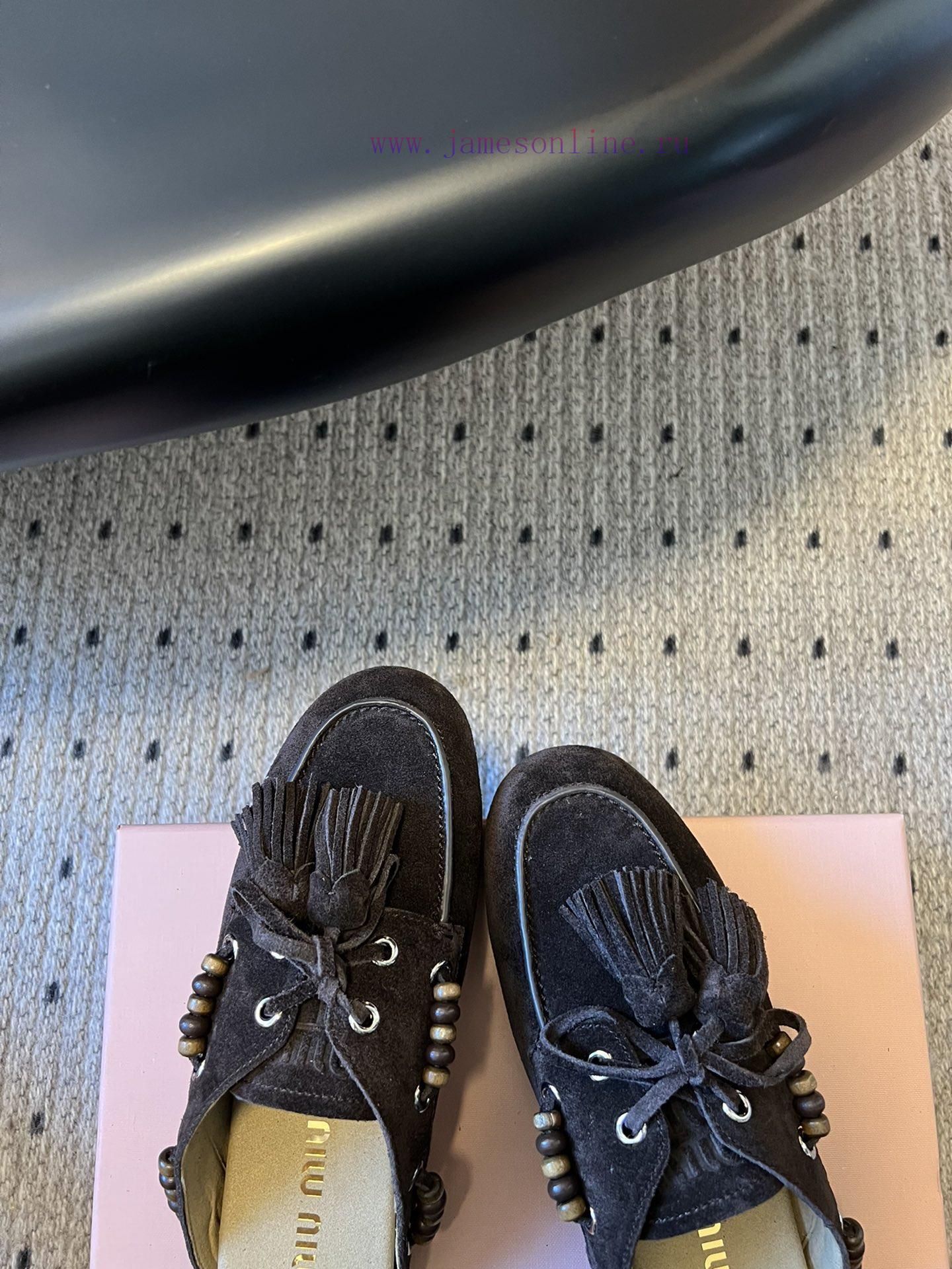 Top QualityMiu Miu 25FW Deck Shoes Suede Boat ShoesMiuMiu Miu's New Deck Shoes Also Have A Grea fs7h302j - Image 7