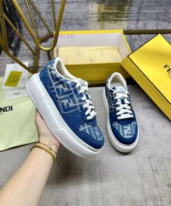 FENDI MatcHermes Comes With The Latest Sports Shoes Featuring Blue FF Jacquard Fabric And Same tw4am3kq