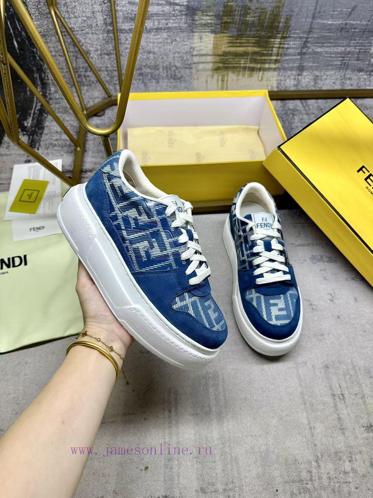 FENDI MatcHermes Comes With The Latest Sports Shoes Featuring Blue FF Jacquard Fabric And Same tw4am3kq - Image 2