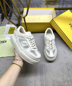 FENDI MatcHermes Sports Shoes Are Made Of White Leather And Adorned With White High-tech Mesh D b2a4xdn0