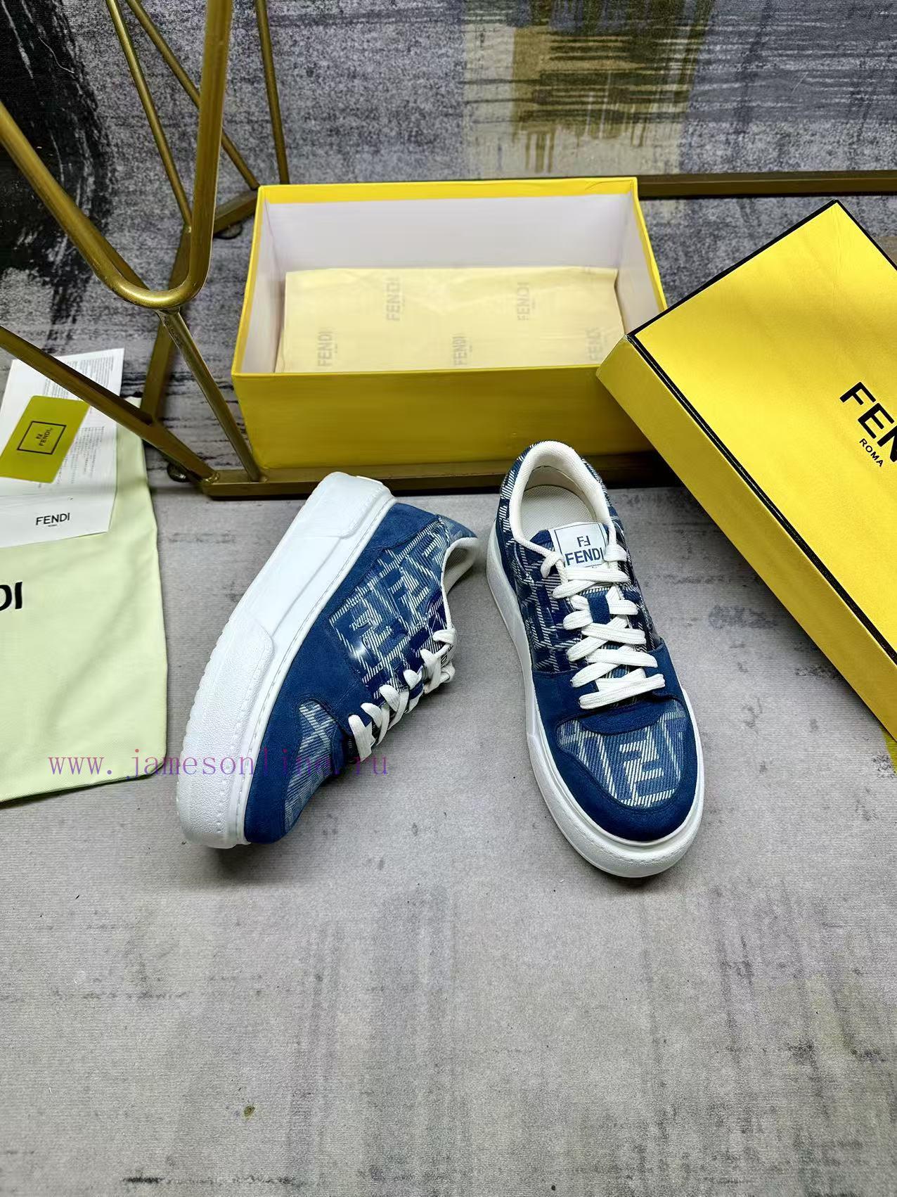 FENDI MatcHermes Comes With The Latest Sports Shoes Featuring Blue FF Jacquard Fabric And Same tw4am3kq - Image 5
