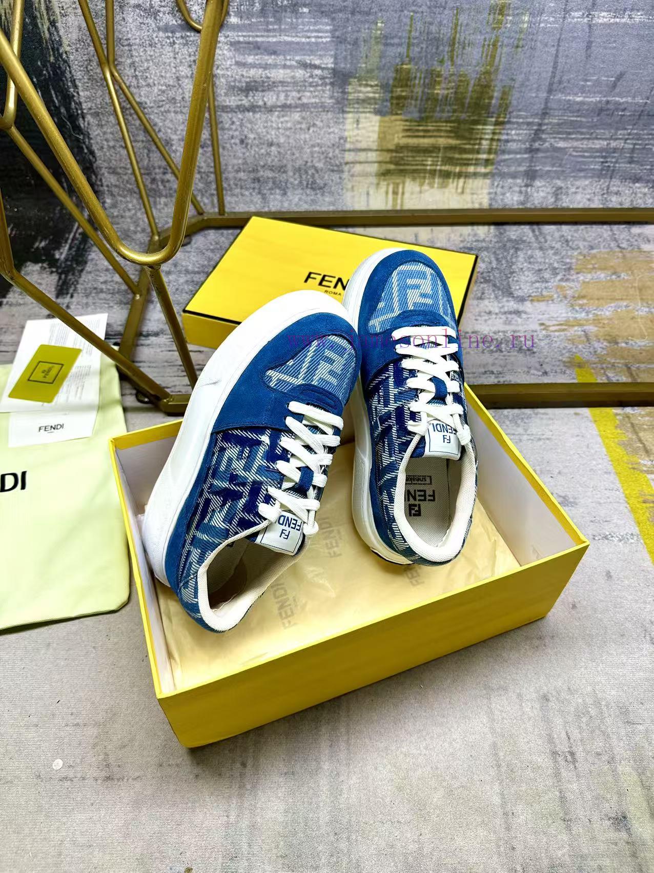 FENDI MatcHermes Comes With The Latest Sports Shoes Featuring Blue FF Jacquard Fabric And Same tw4am3kq - Image 7