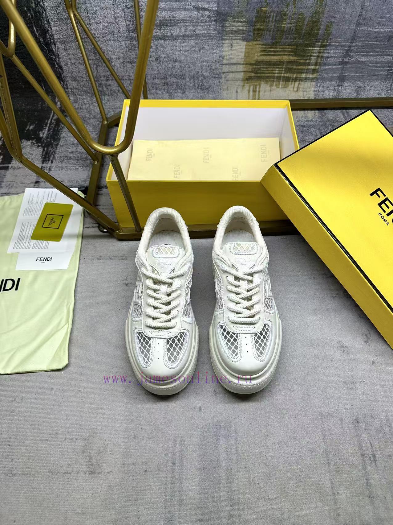 FENDI MatcHermes Sports Shoes Are Made Of White Leather And Adorned With White High-tech Mesh D b2a4xdn0 - Image 4