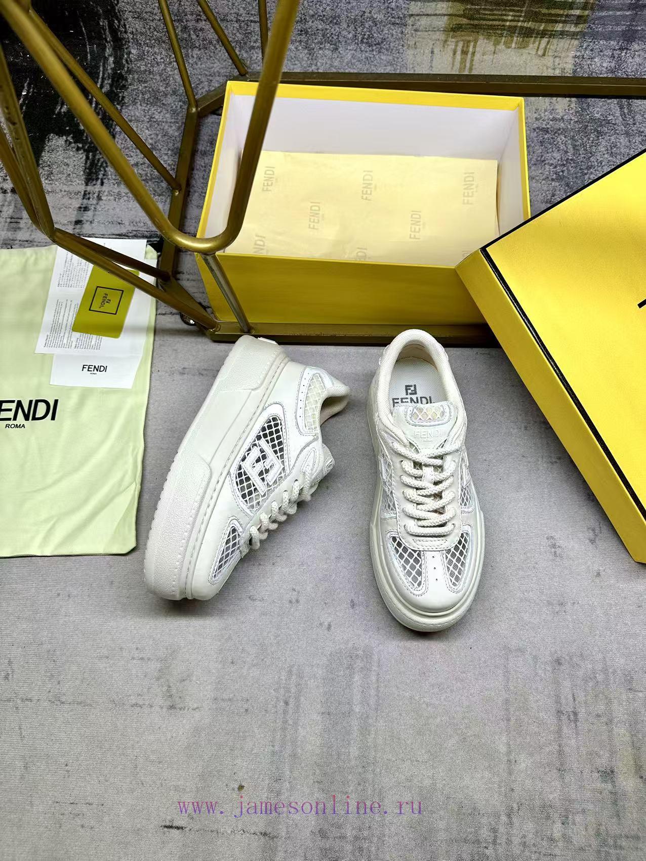 FENDI MatcHermes Sports Shoes Are Made Of White Leather And Adorned With White High-tech Mesh D b2a4xdn0 - Image 5
