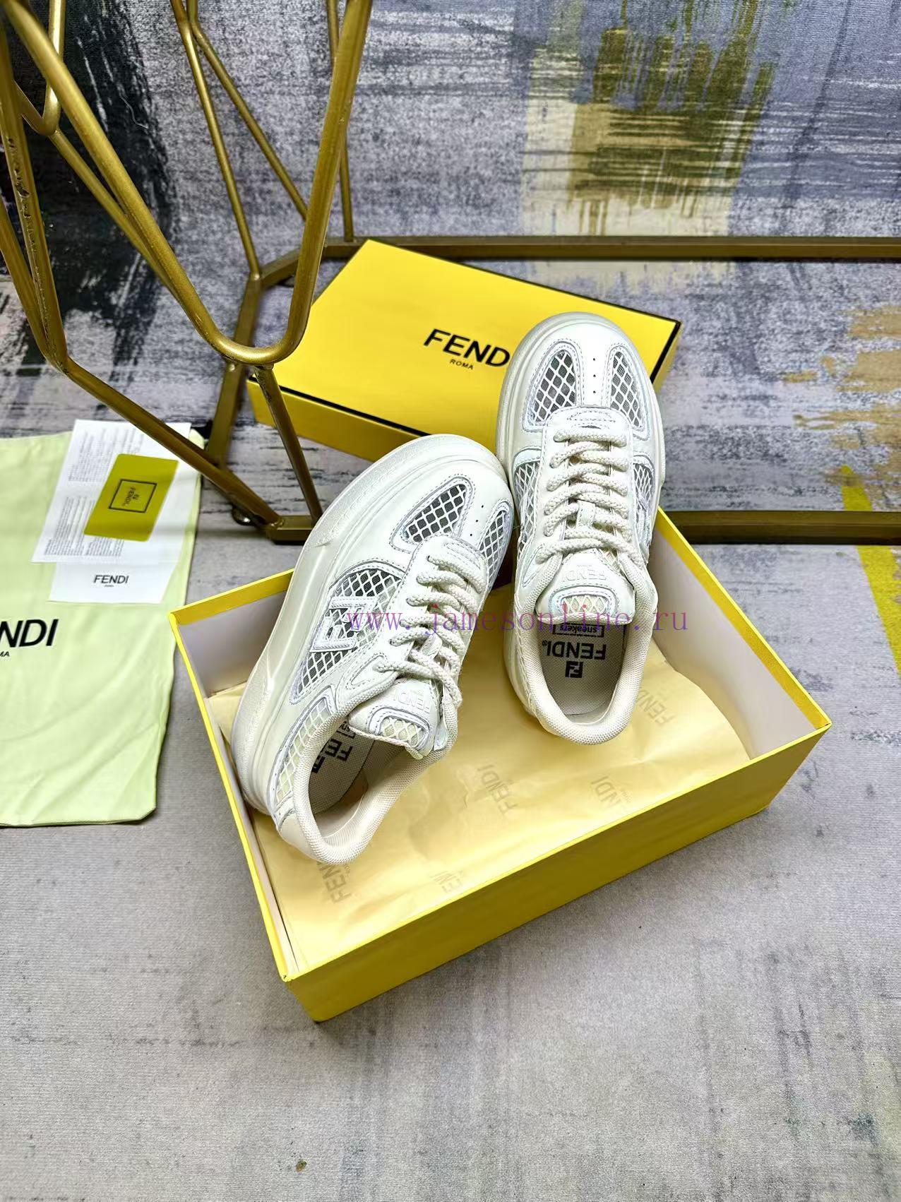 FENDI MatcHermes Sports Shoes Are Made Of White Leather And Adorned With White High-tech Mesh D b2a4xdn0 - Image 6