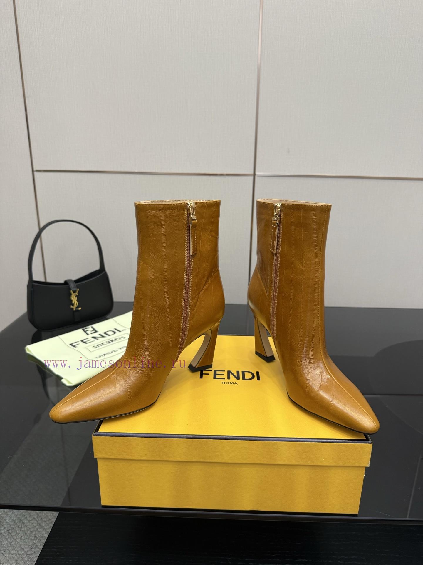 FENDI Arco Blind Eel Leather BootsThis Cylindrical Boot Features A Tapered Toe And High Heel De 7mtp80g3 - Image 4