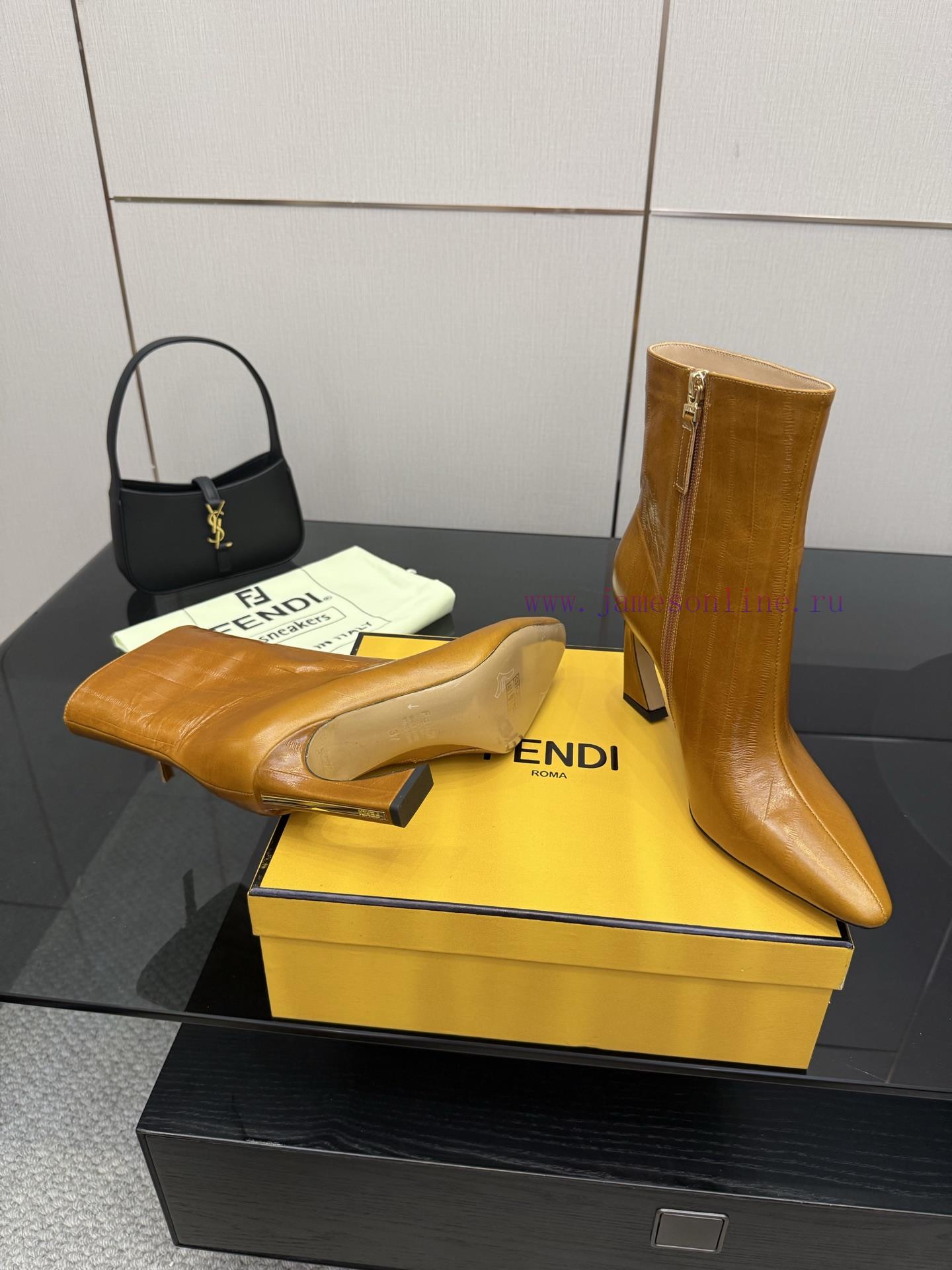 FENDI Arco Blind Eel Leather BootsThis Cylindrical Boot Features A Tapered Toe And High Heel De 7mtp80g3 - Image 5